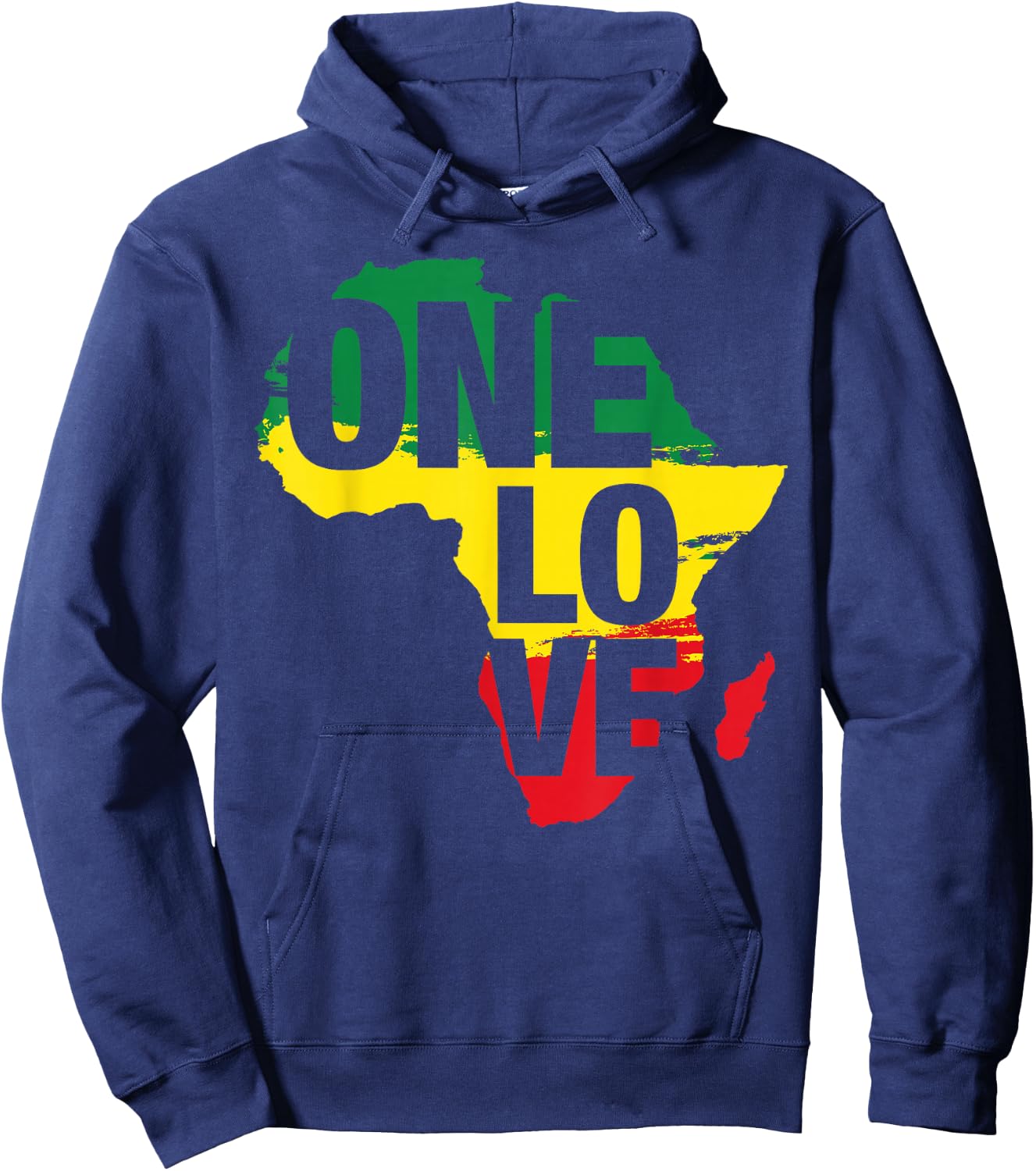 One Love Jamaican Rasta Reggae Men Hoodie - Hoodie | Navy