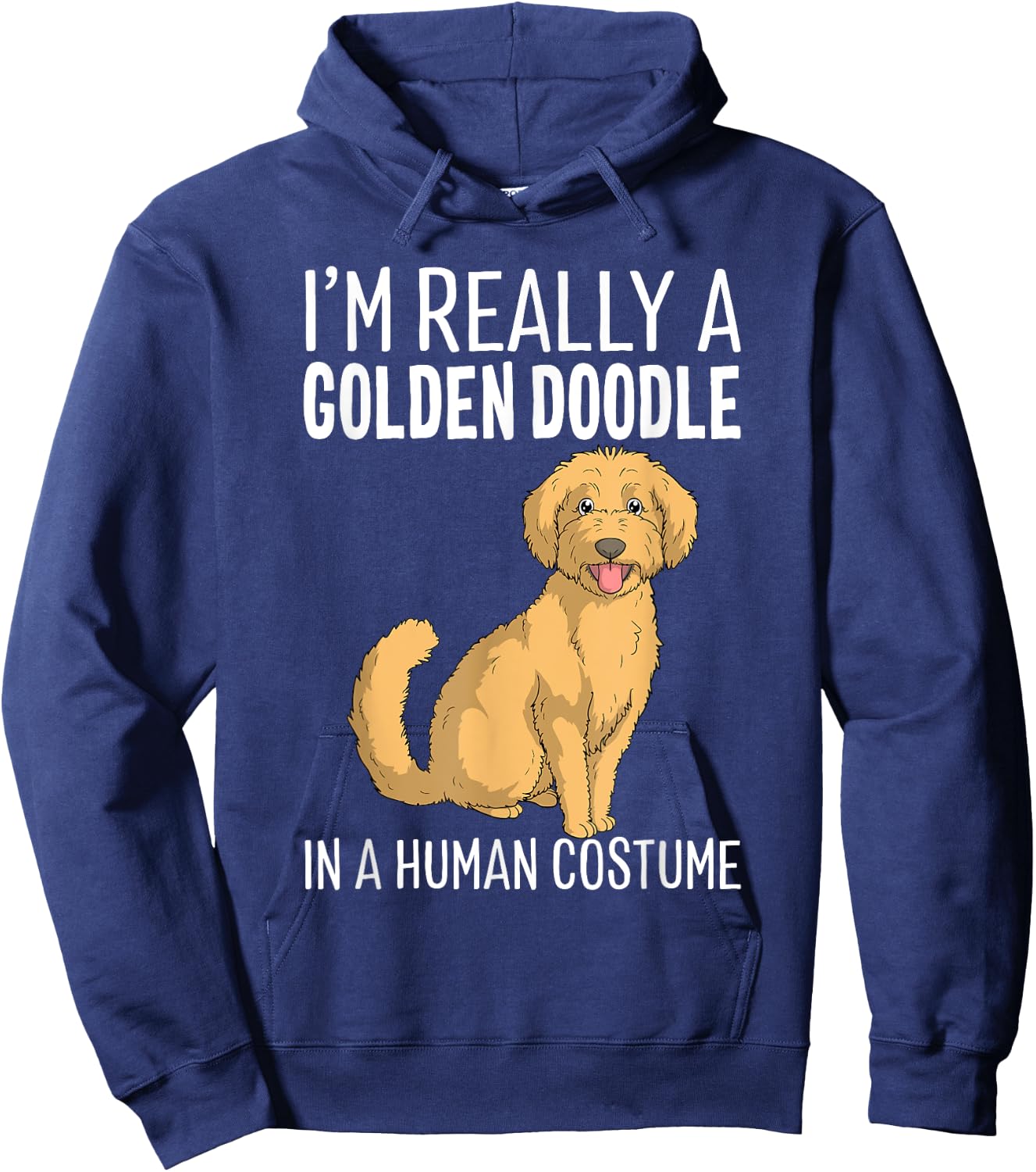 This Is My Human Costume I'm A Goldendoodle Dog Halloween Hoodie - Hoodie | Navy