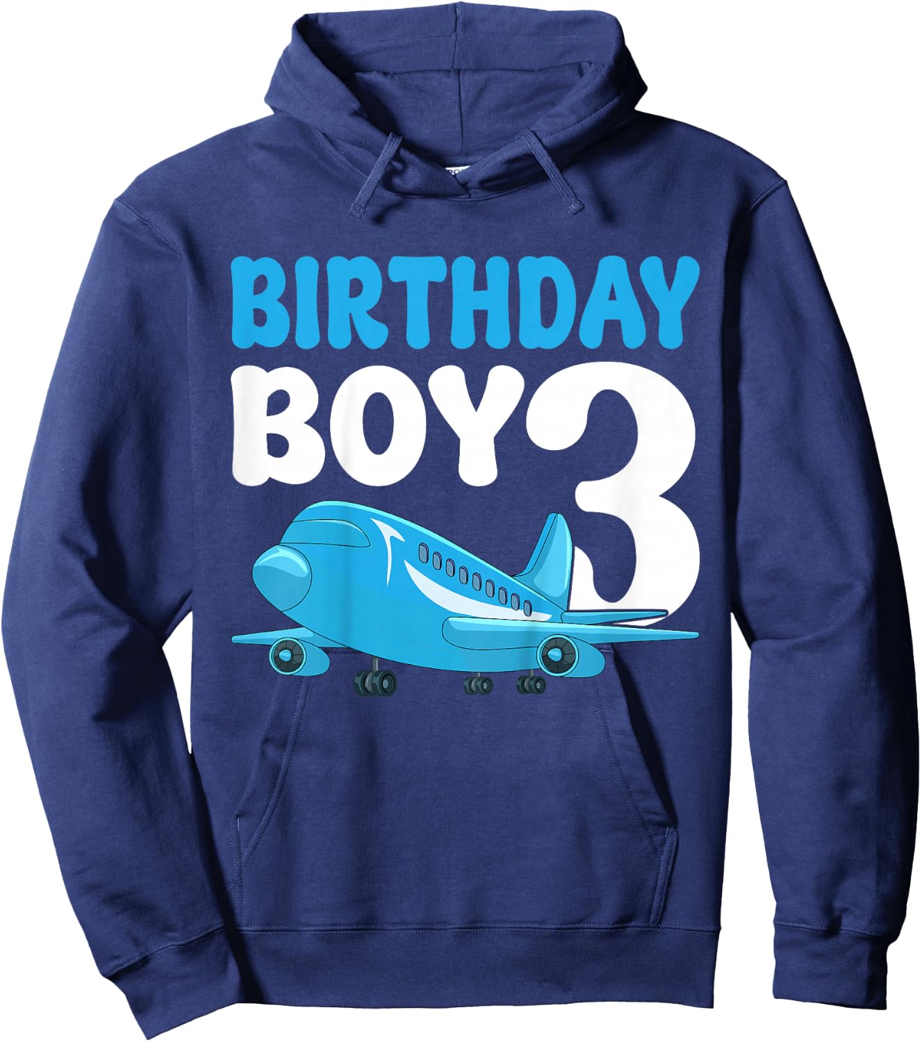 Kids Birthday Boy 3 Years Old Airplane Pilot Kids 3rd Birthday Hoodie - Hoodie | Navy