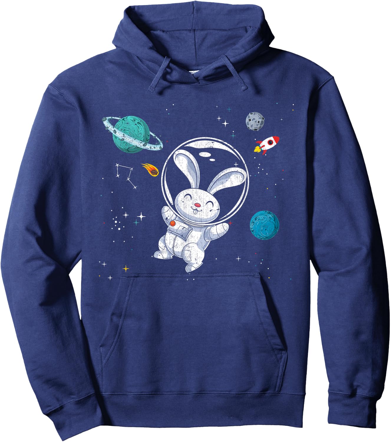 Outer Space Science Rabbit Animal Lover Astronaut Bunny Hoodie - Hoodie | Navy