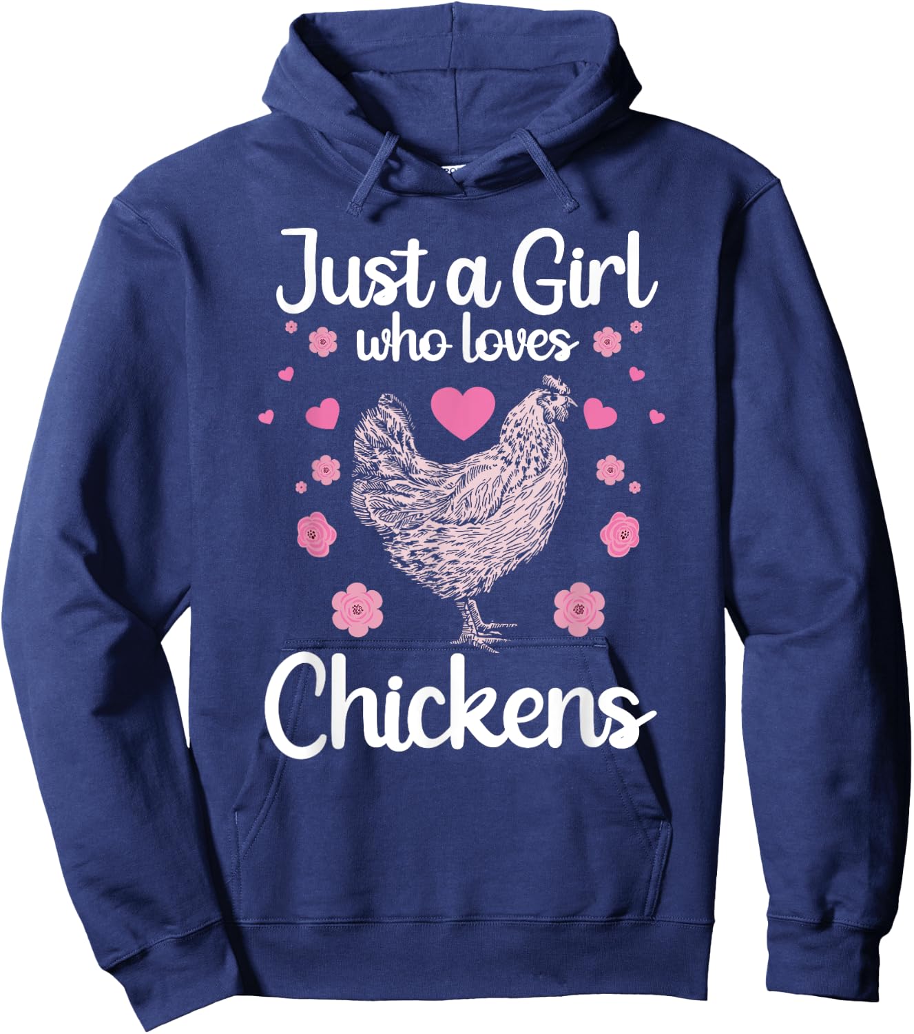Funny Girl Chicken Design For Kids Women Mom Chicken Lover Hoodie - Hoodie | Navy
