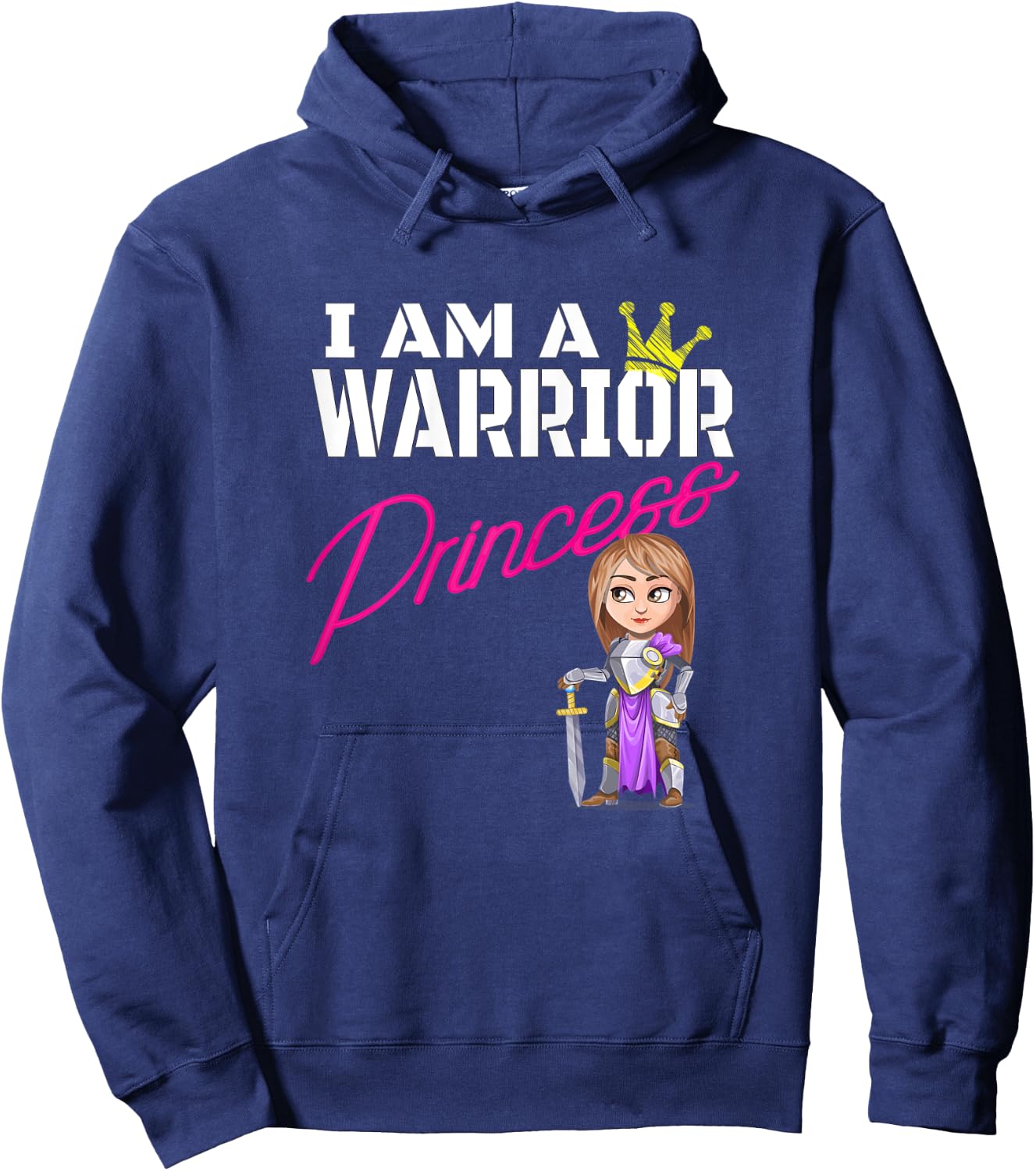 I'm a Warrior Princess Brunette for Strong Women Inspiration Hoodie - Hoodie | Navy