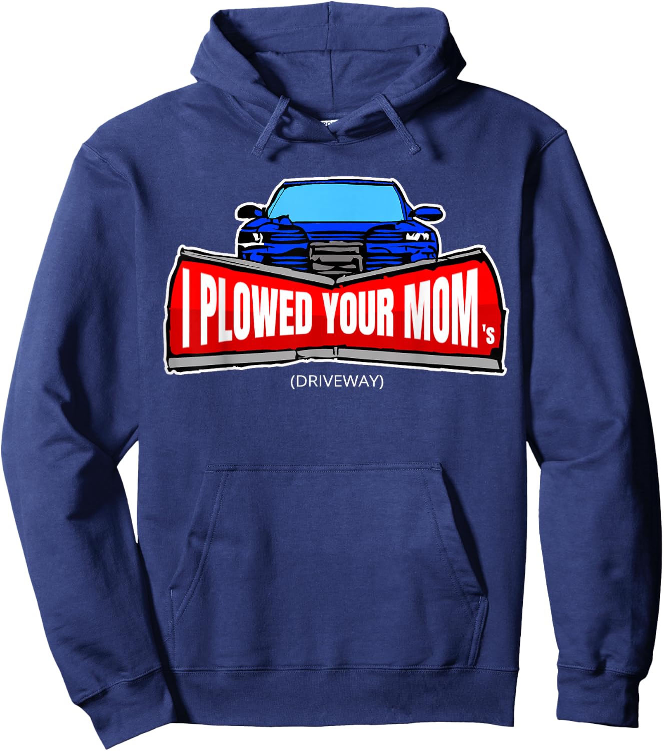 Men's Funny Snow Plow Truck Shirt Hoodie - Hoodie | Navy