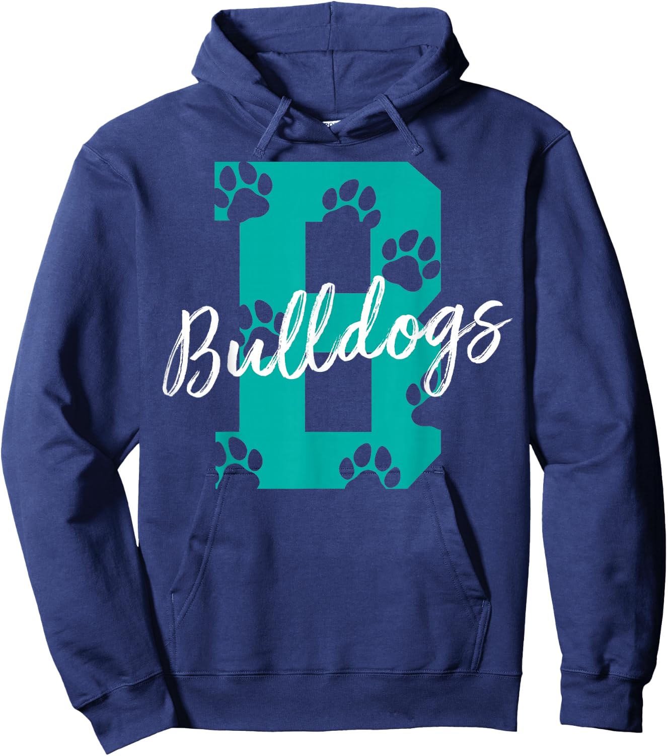 Bulldogs with Foodprints - Bulldog Hoodie - Hoodie | Navy