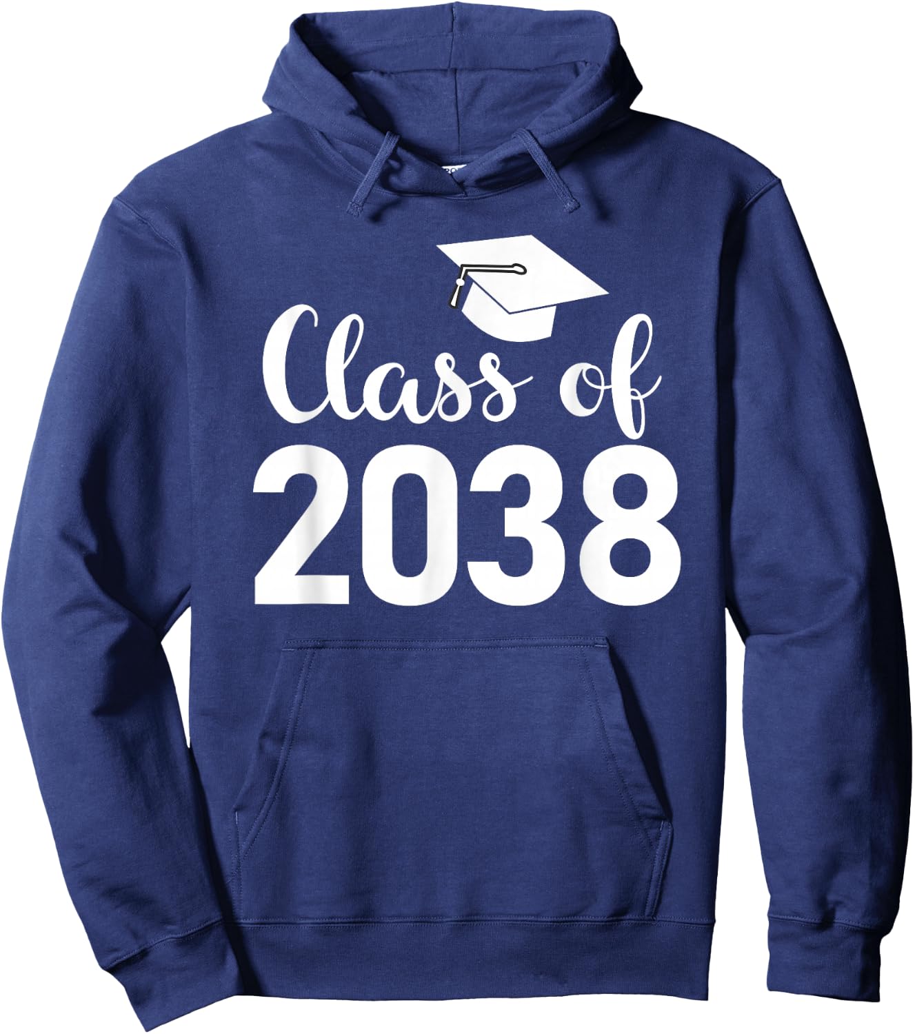 Class of 2038 Grow With Me - Handprints Go on the Back Hoodie - Hoodie | Navy