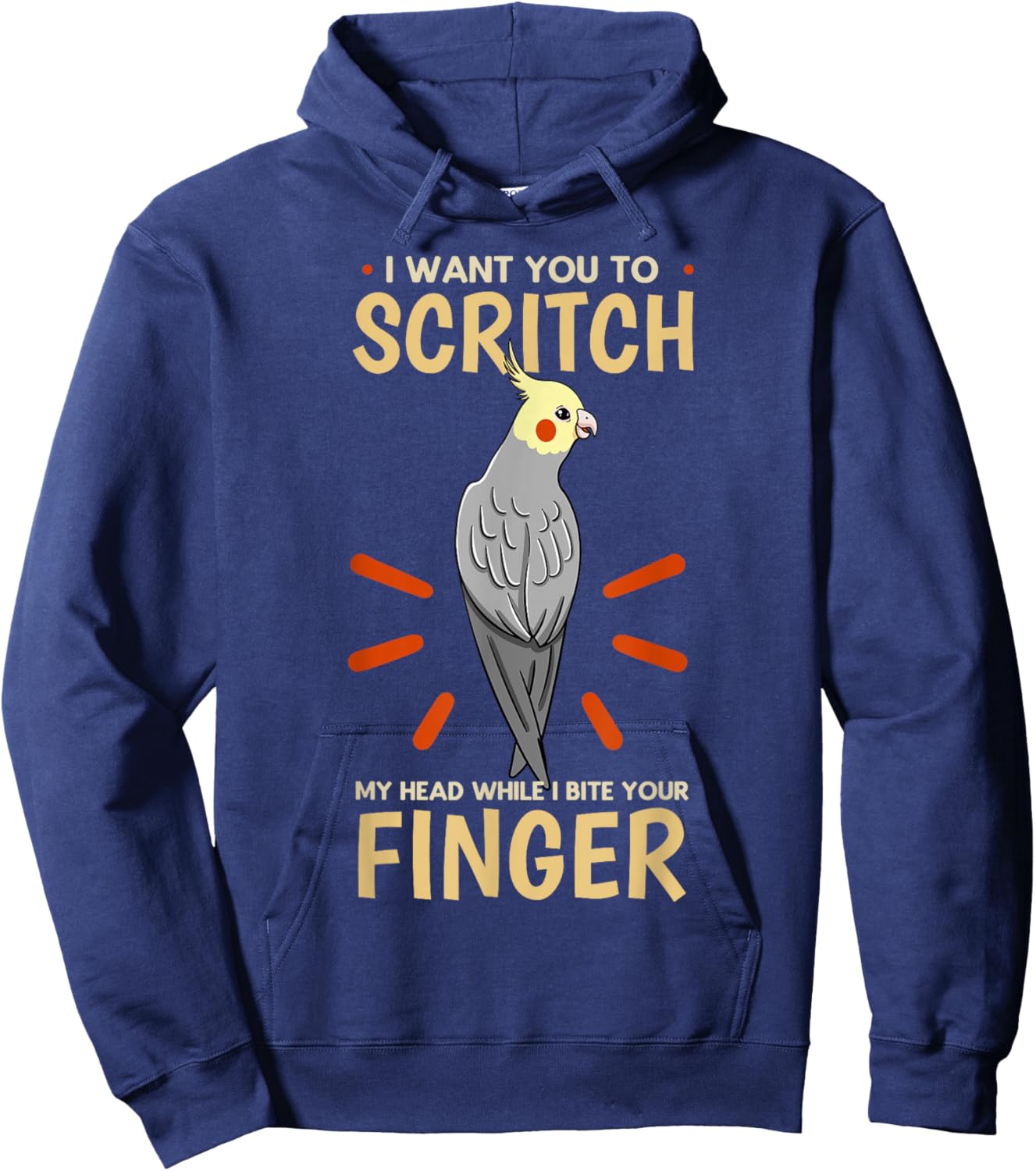 Cockatiel Cockatoo Lutino Quarrion Weiro Bird Parrot Tiel Hoodie - Hoodie | Navy