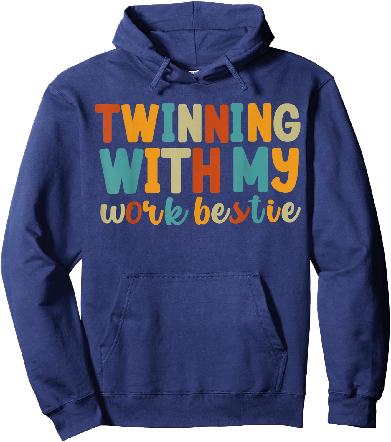 Twinning With My Work Bestie BFFs Women's Best Friend Retro Hoodie - Hoodie | Navy