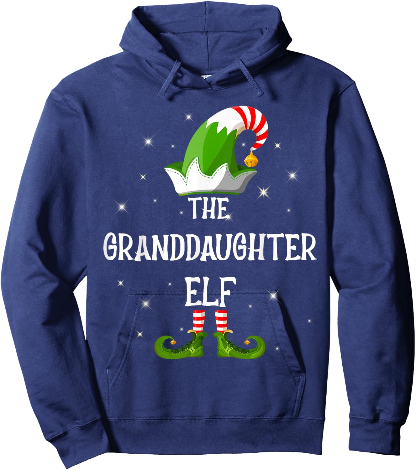The Granddaughter Elf Family Matching Group Christmas Hoodie - Hoodie | Navy