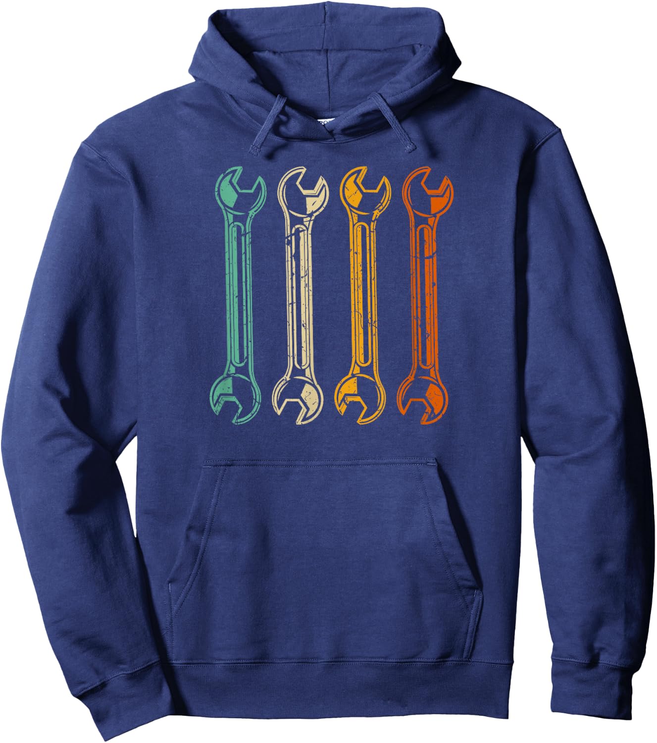 Wrenches Retro Car Mechanic Handyman Vintage Hoodie - Hoodie | Navy
