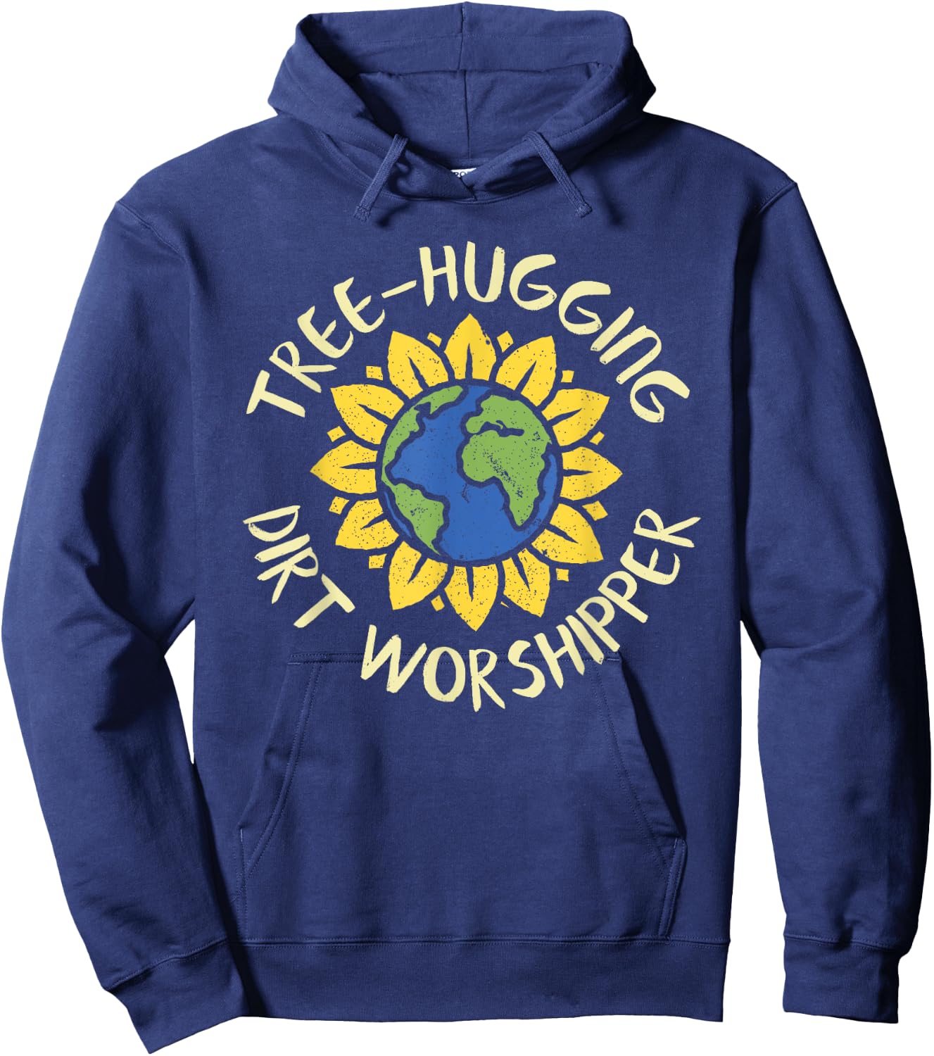 Tree Hugging Dirt Worshipper Shirt Earth Day Sunflower Gift Hoodie - Hoodie | Navy