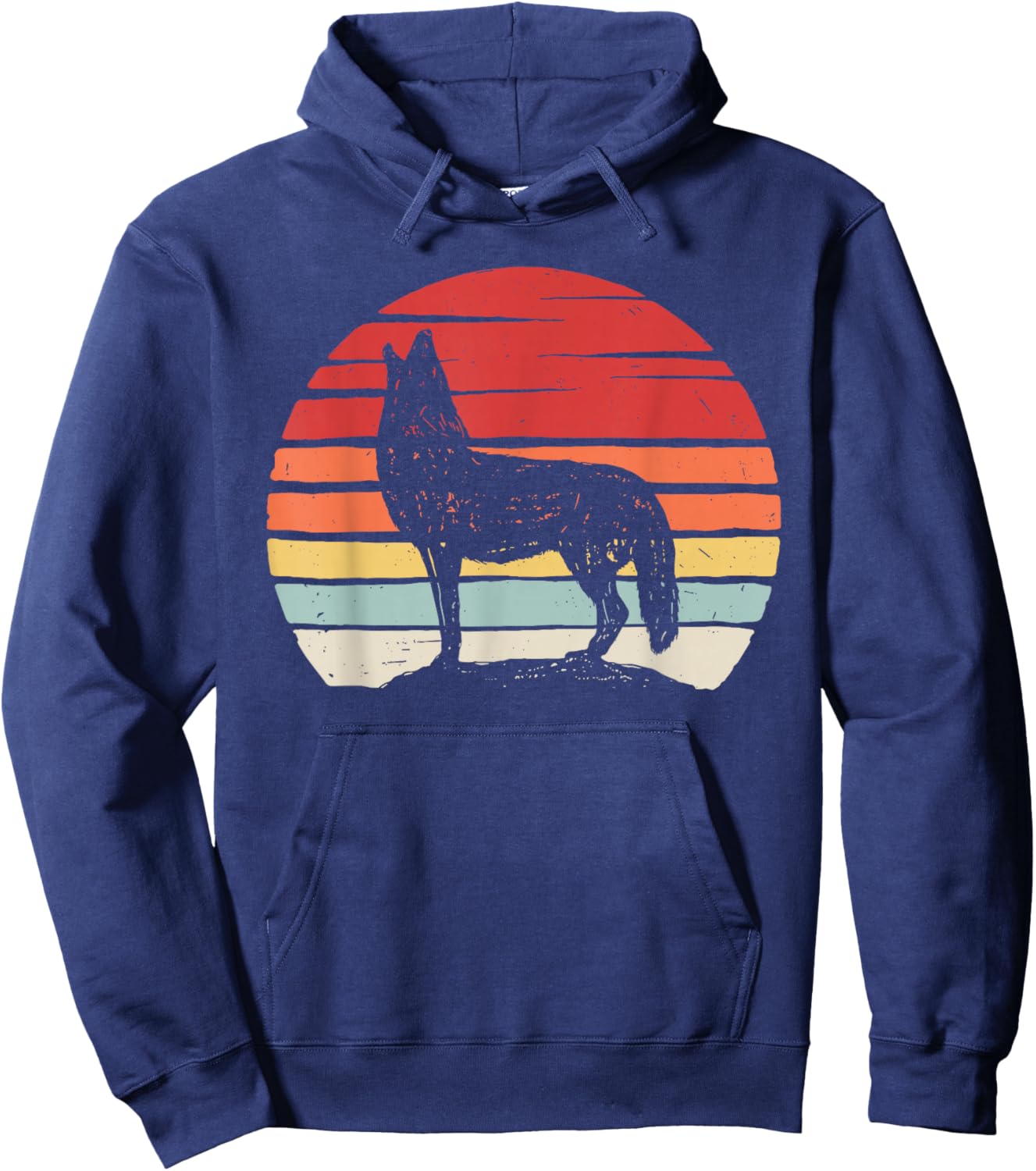 Catch Some Rays Vintage Retro Coyote - Black, Small, , Short Sleeve, Classic Fit Hoodie - Hoodie | Navy