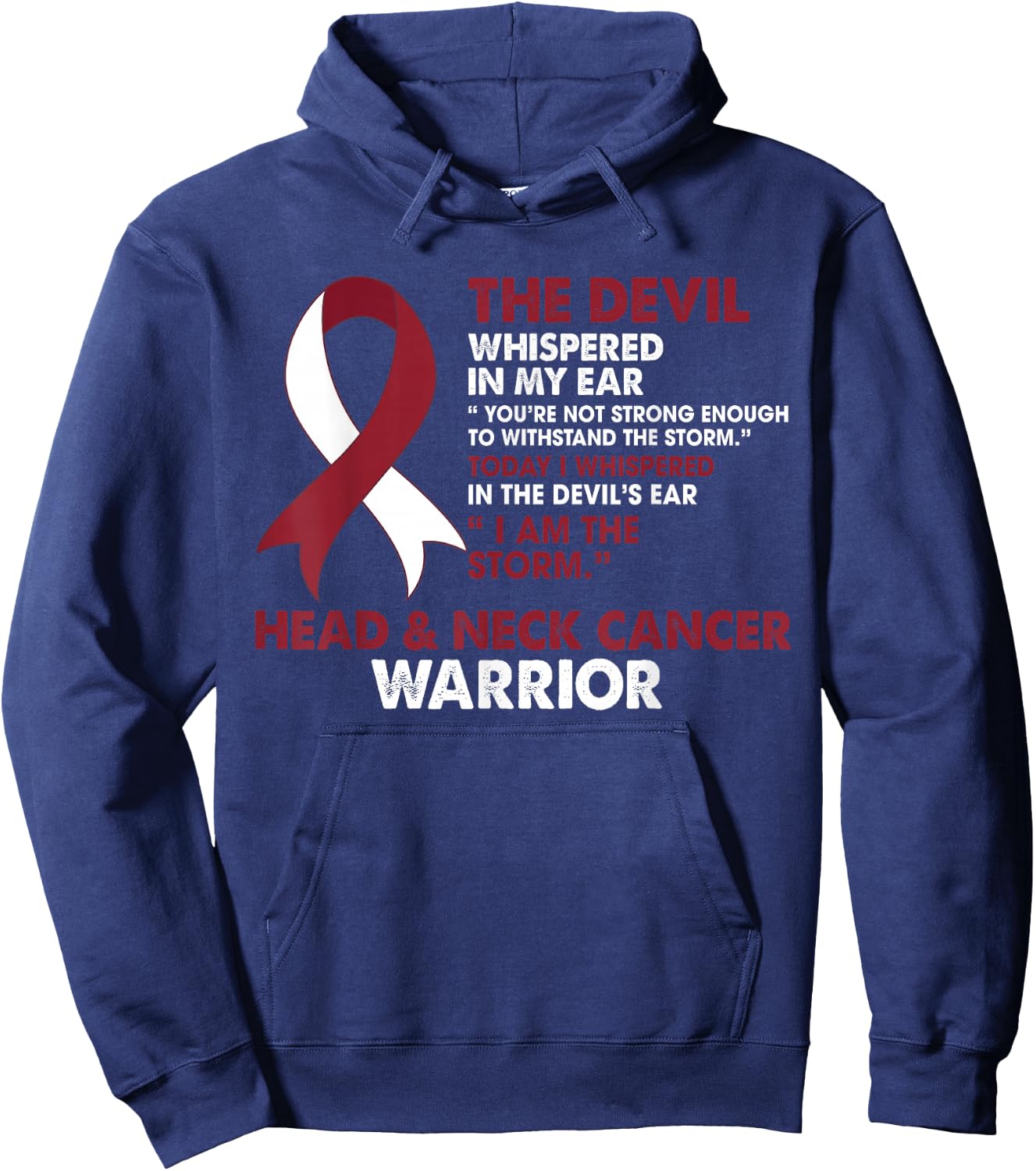 I Am The Storm Head & Neck Cancer Awareness Warrior Fighter Hoodie - Hoodie | Navy