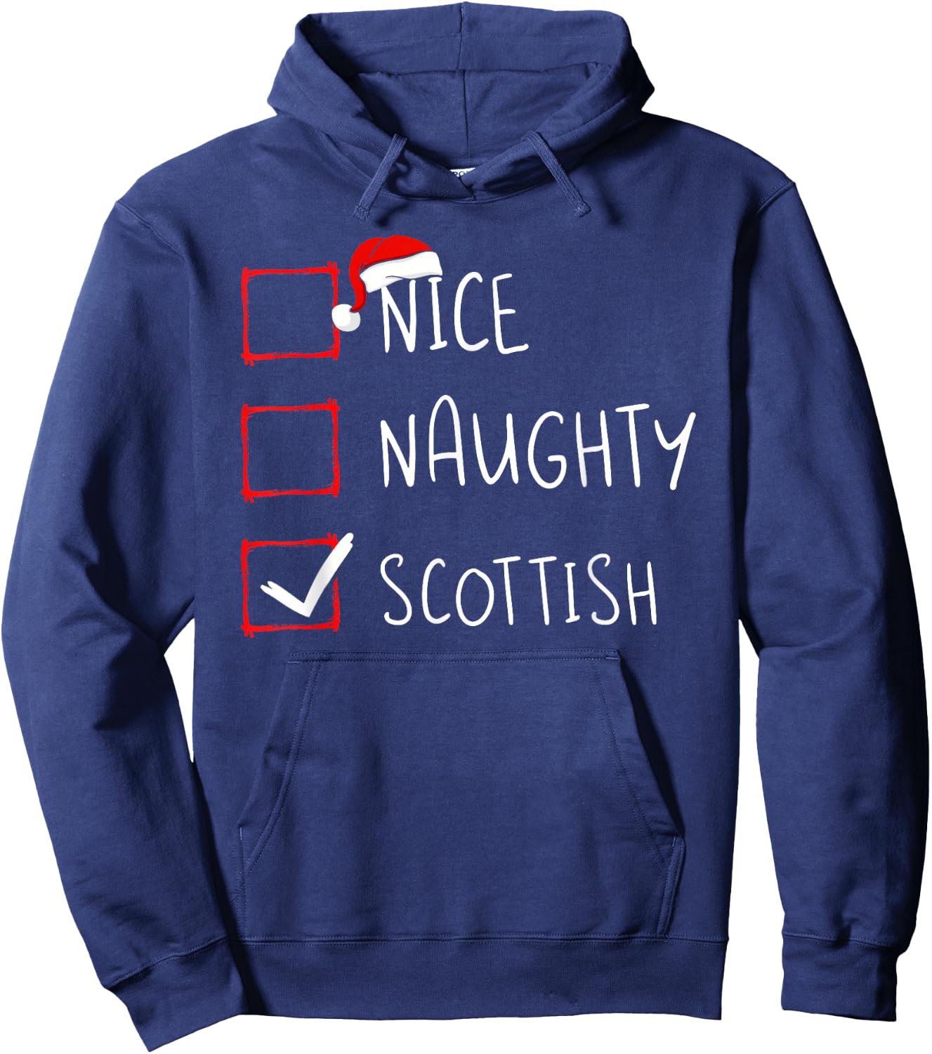 Nice Naughty Scottish Christmas Scotland Heritage Roots Hoodie - Hoodie | Navy