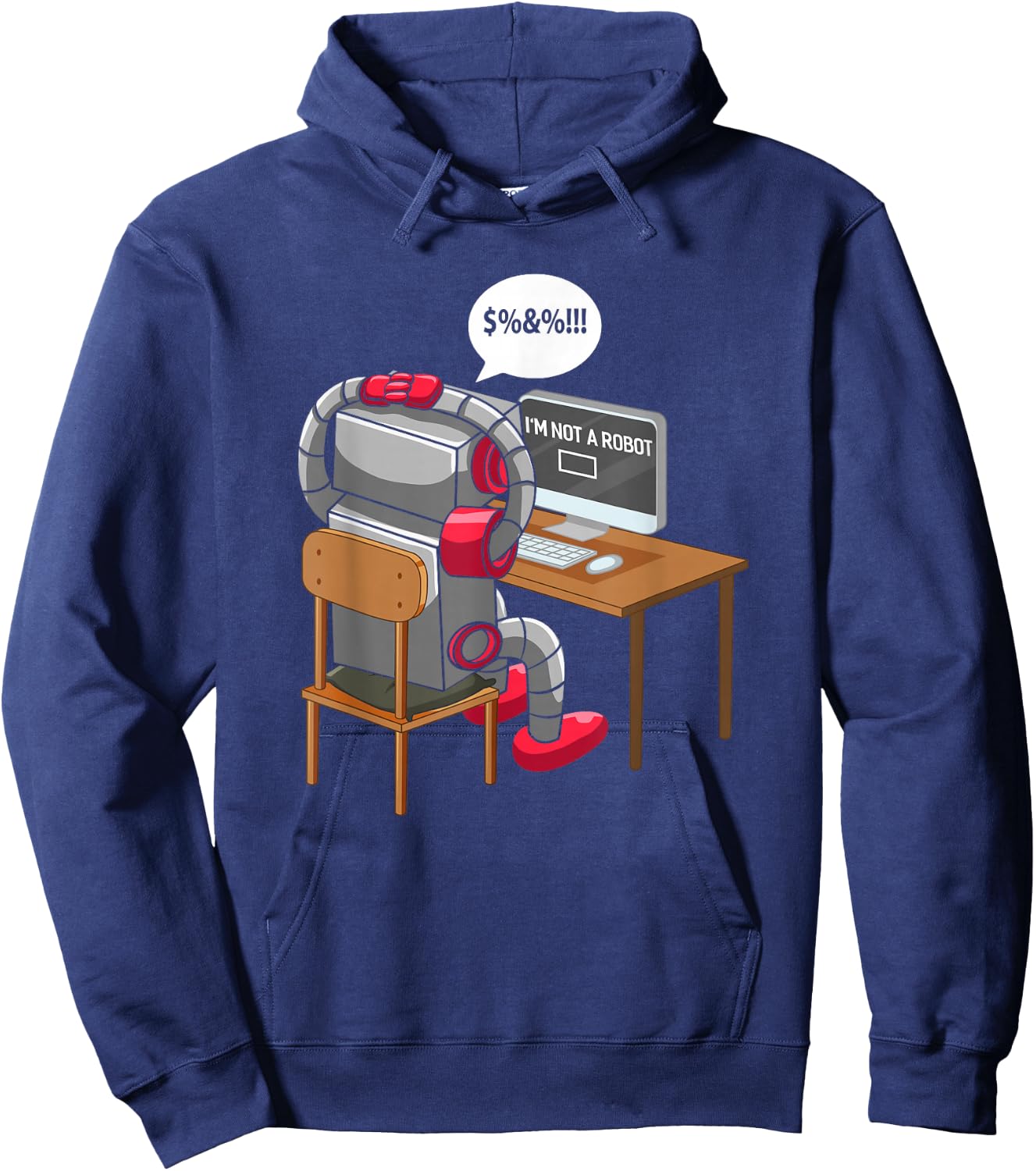 I'm Not A Robot Technology Funny Robotic Engineer Internet Hoodie - Hoodie | Navy
