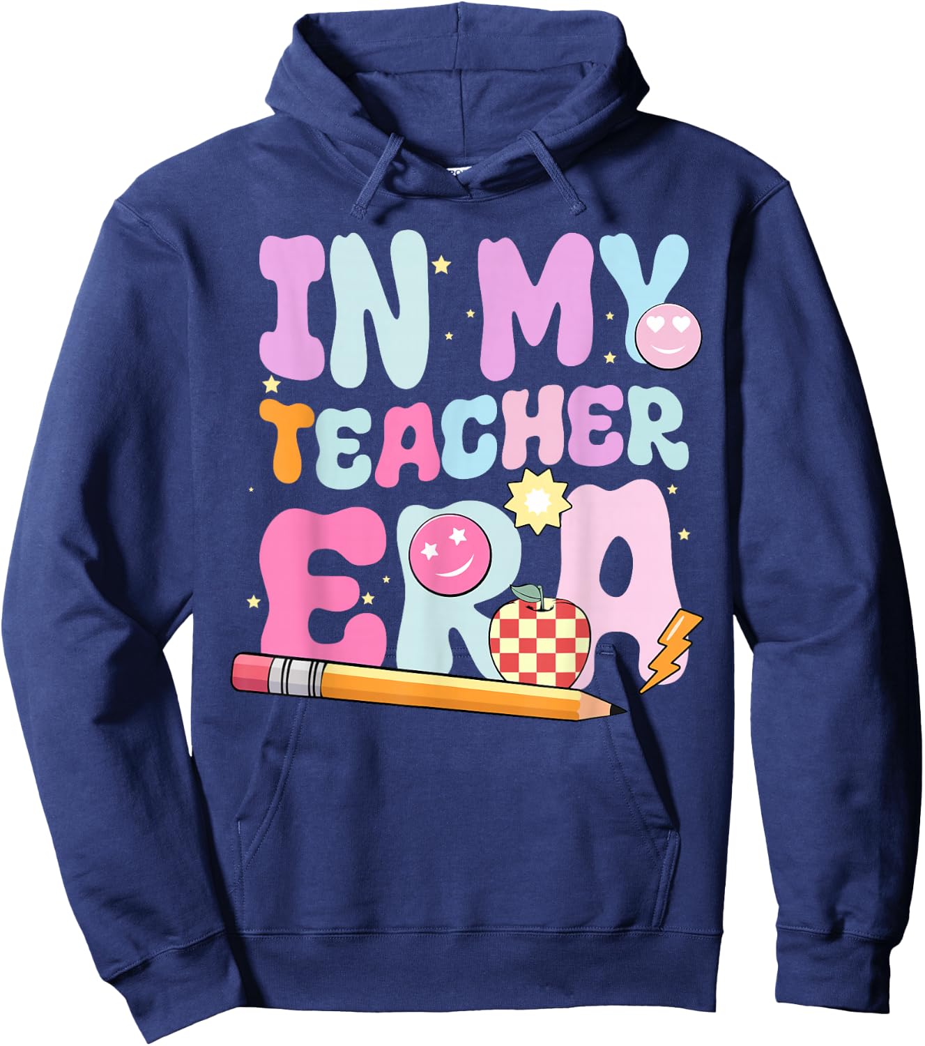 In My Teaching Era Best Teacher Appreciation School Groovy Hoodie - Hoodie | Navy