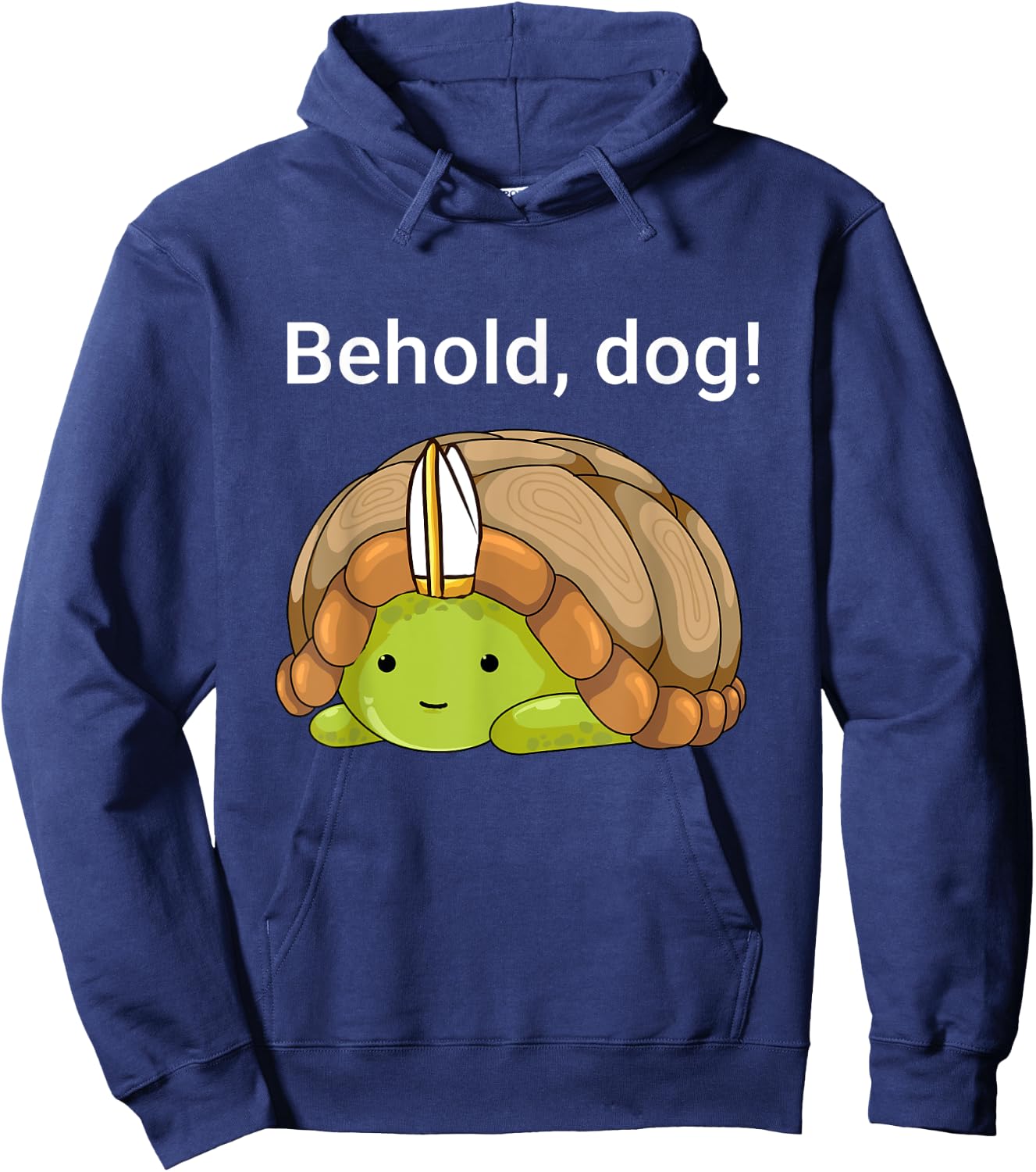 Behold Dog Funny Turtle Wearing A Priest Hat Women Girls Kids Hoodie - Hoodie | Navy