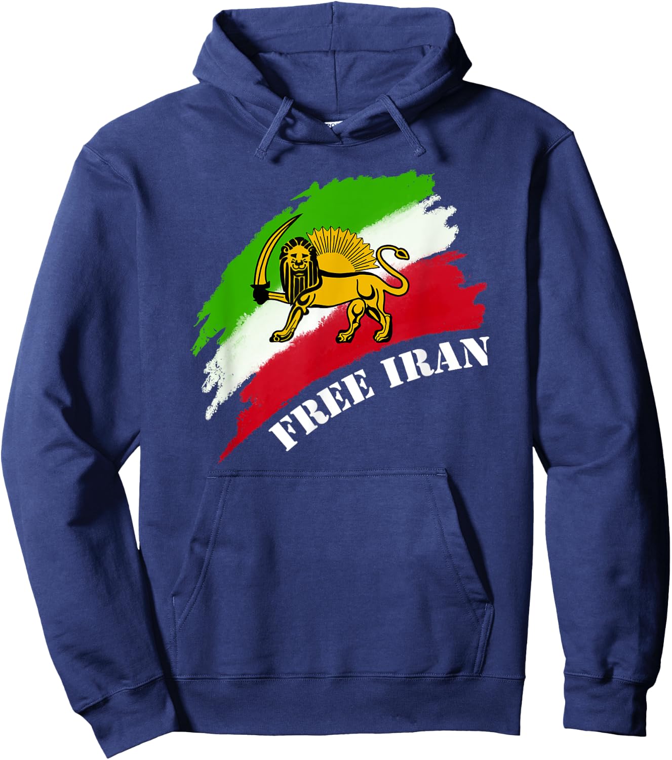 Free Iran flag with lion Hoodie - Hoodie | Navy