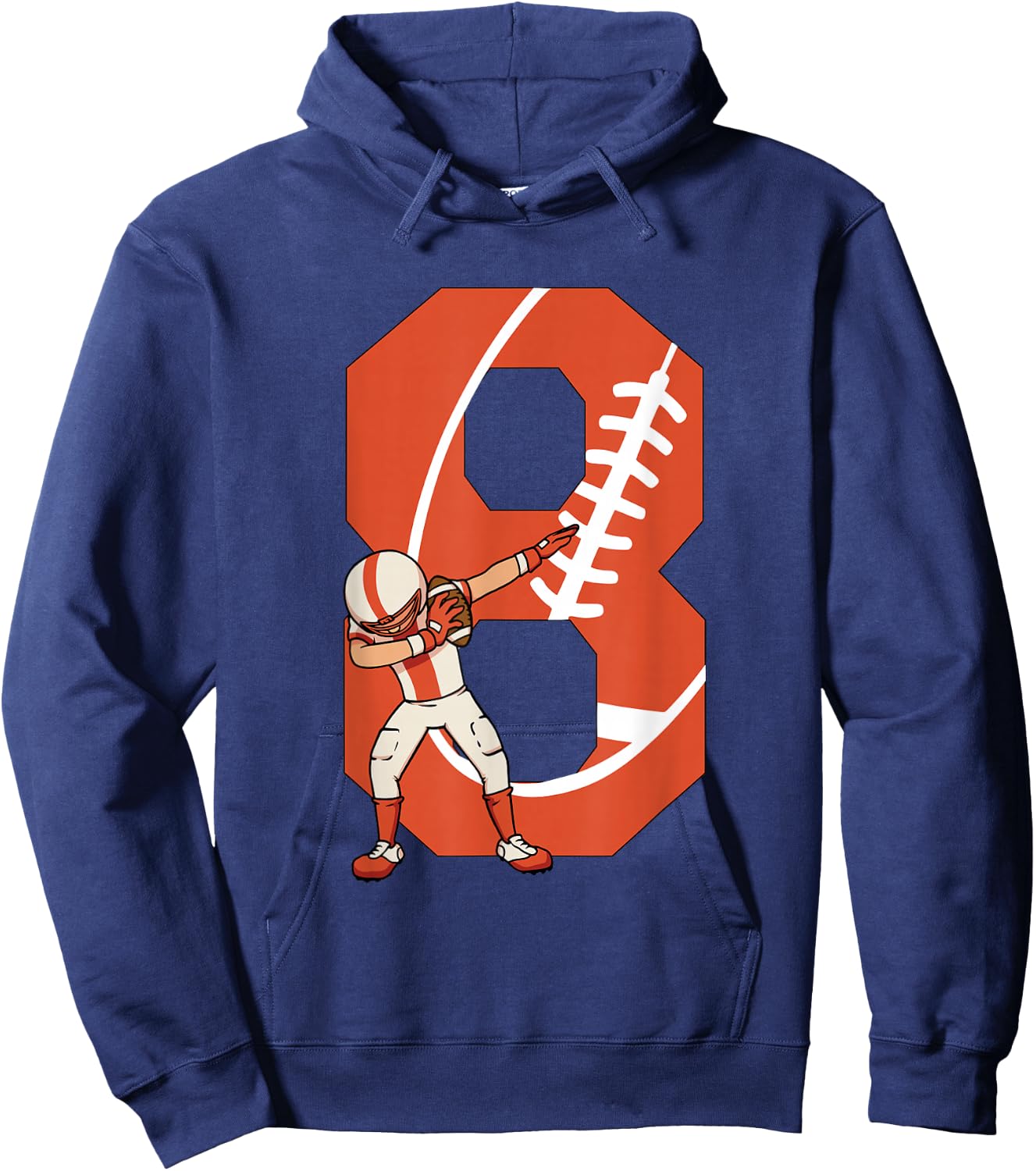 8 Years Old Boy Football Player 8th Football Birthday Boys Hoodie - Hoodie | Navy