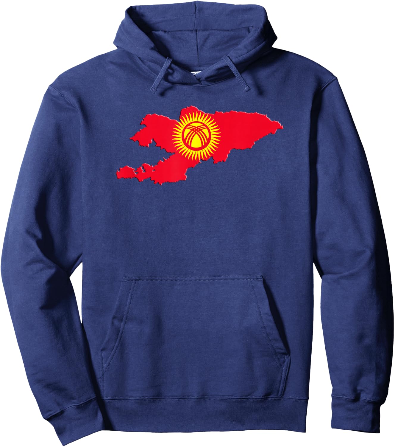 Kyrgyzstan Flag In Map Hoodie - Hoodie | Navy