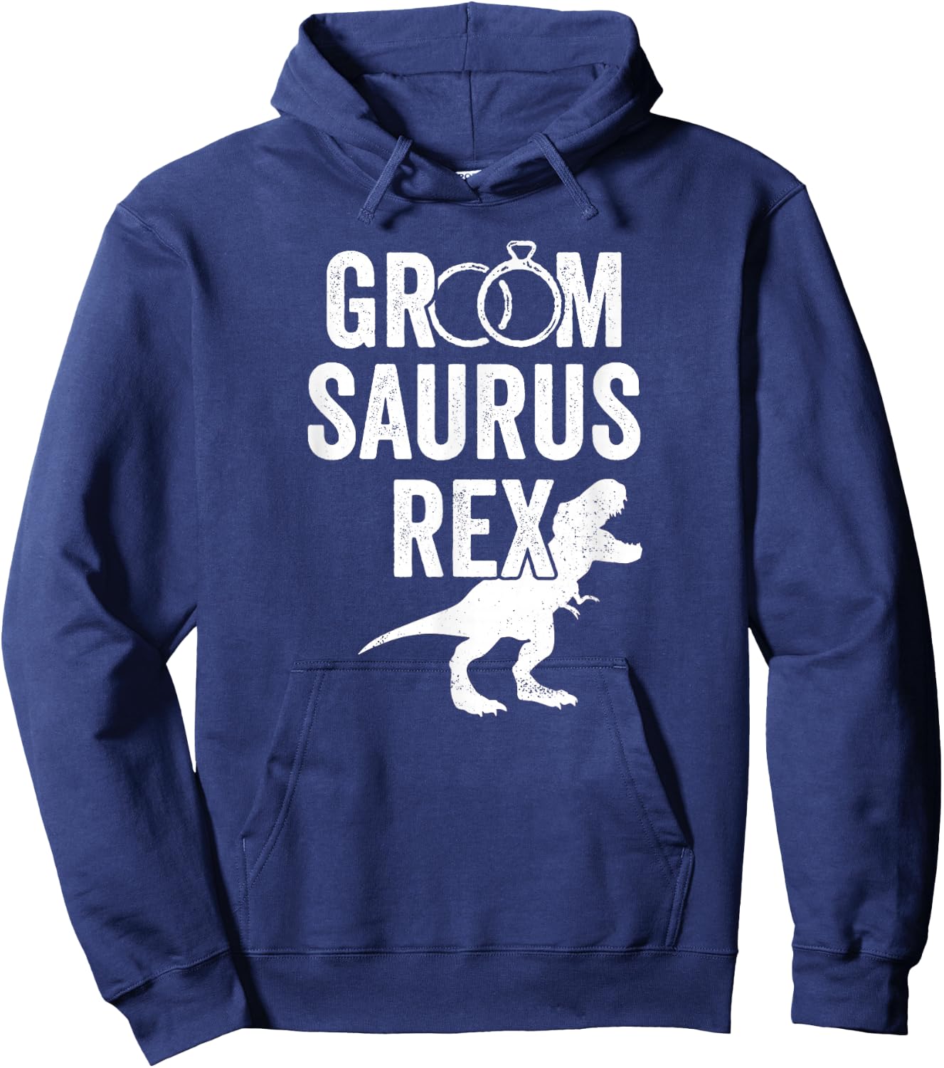 Groomsaurus Rex Funny Dinosaur Groom Wedding Gift Hoodie - Hoodie | Navy