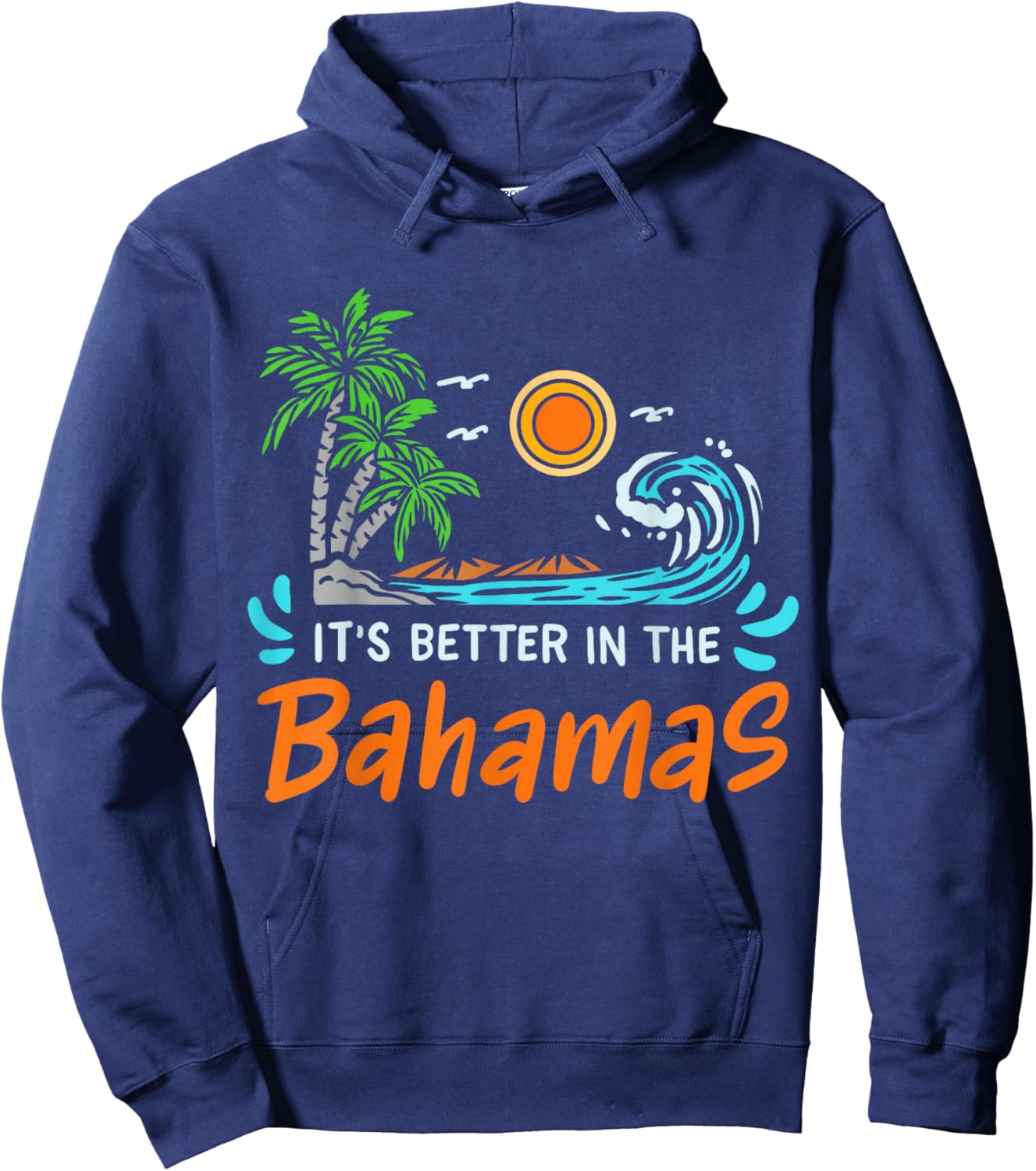 Bahamas Retro 80s Hoodie - Hoodie | Navy
