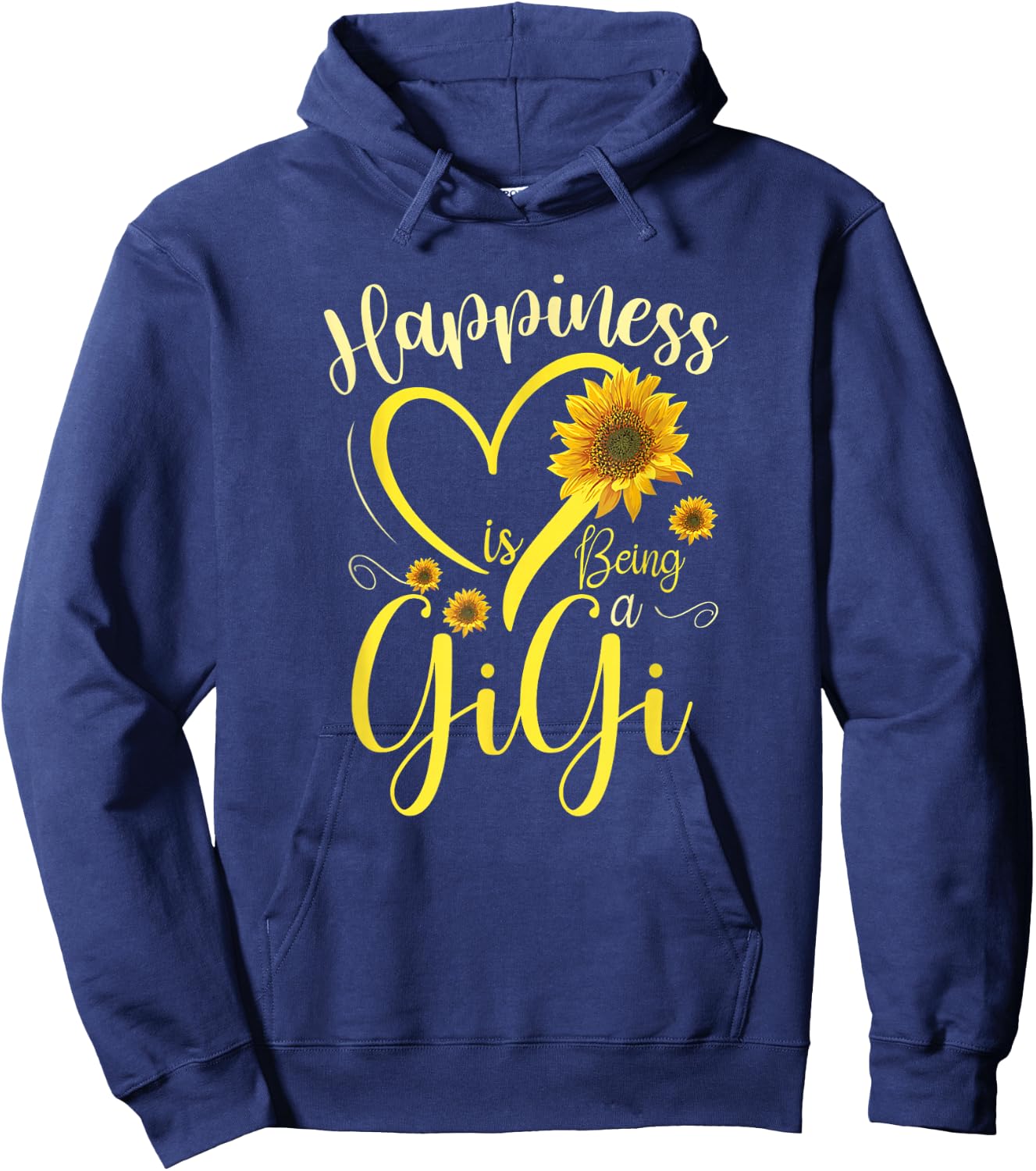 Happiness Is Being A Gigi Sunflower Mother's Day Grandma Hoodie - Hoodie | Navy