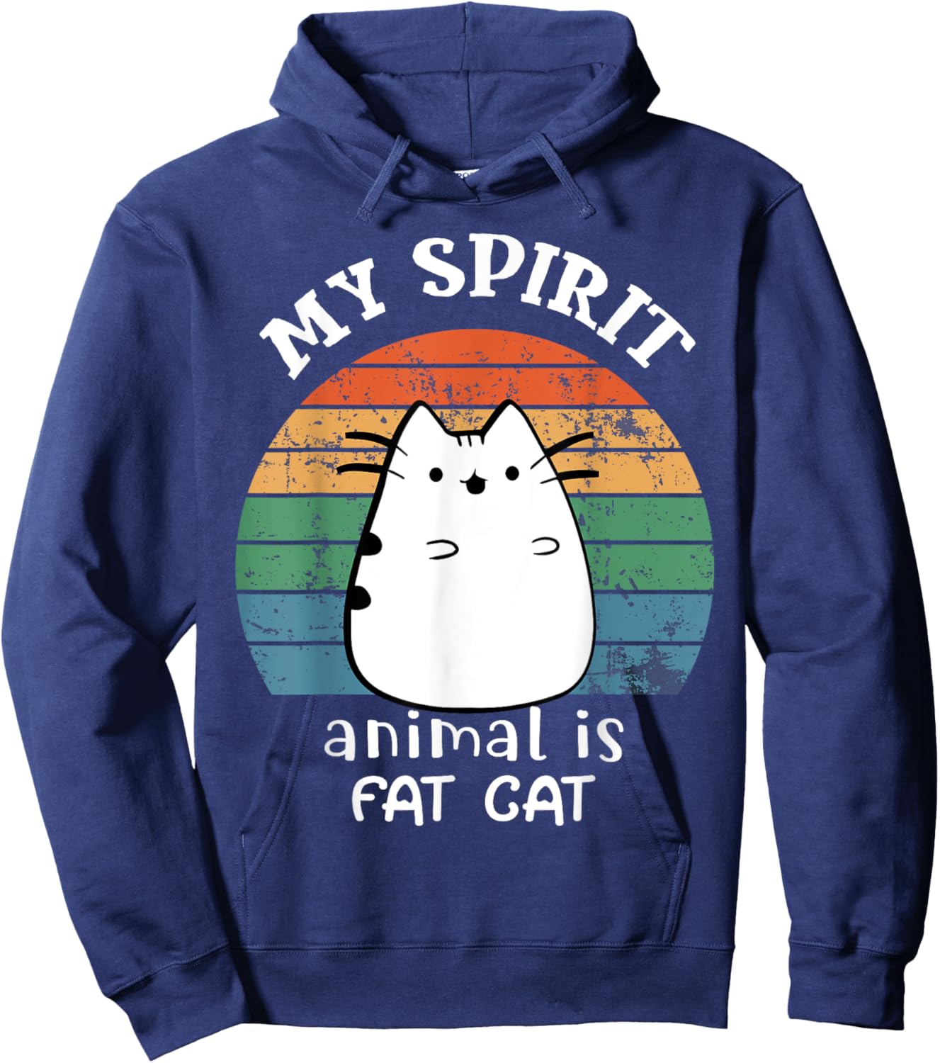 My spirit animal is fat cat For Fat Cat Lover Vintage Style Women Girls Kids Hoodie - Hoodie | Navy
