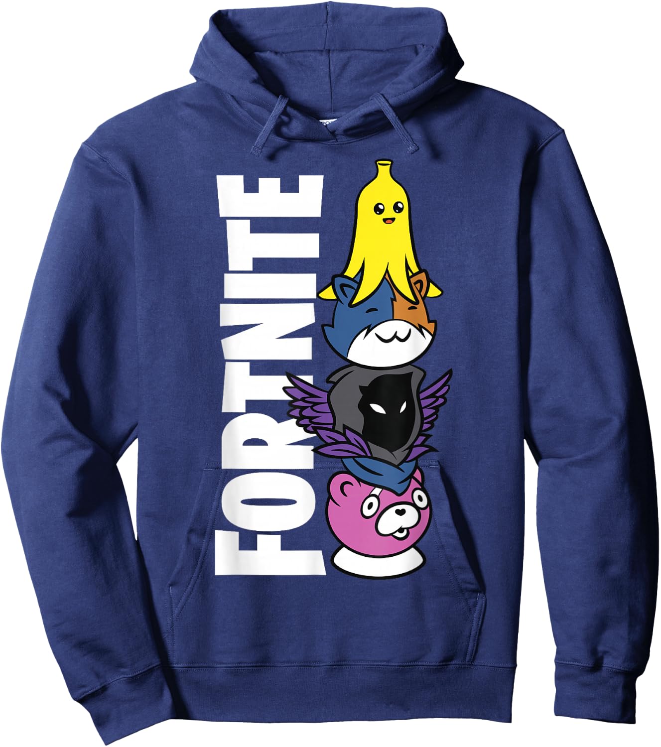 Fortnite Black Classic Fit - Adult Polyester & Cotton Short Sleeve Hoodie - Hoodie | Navy
