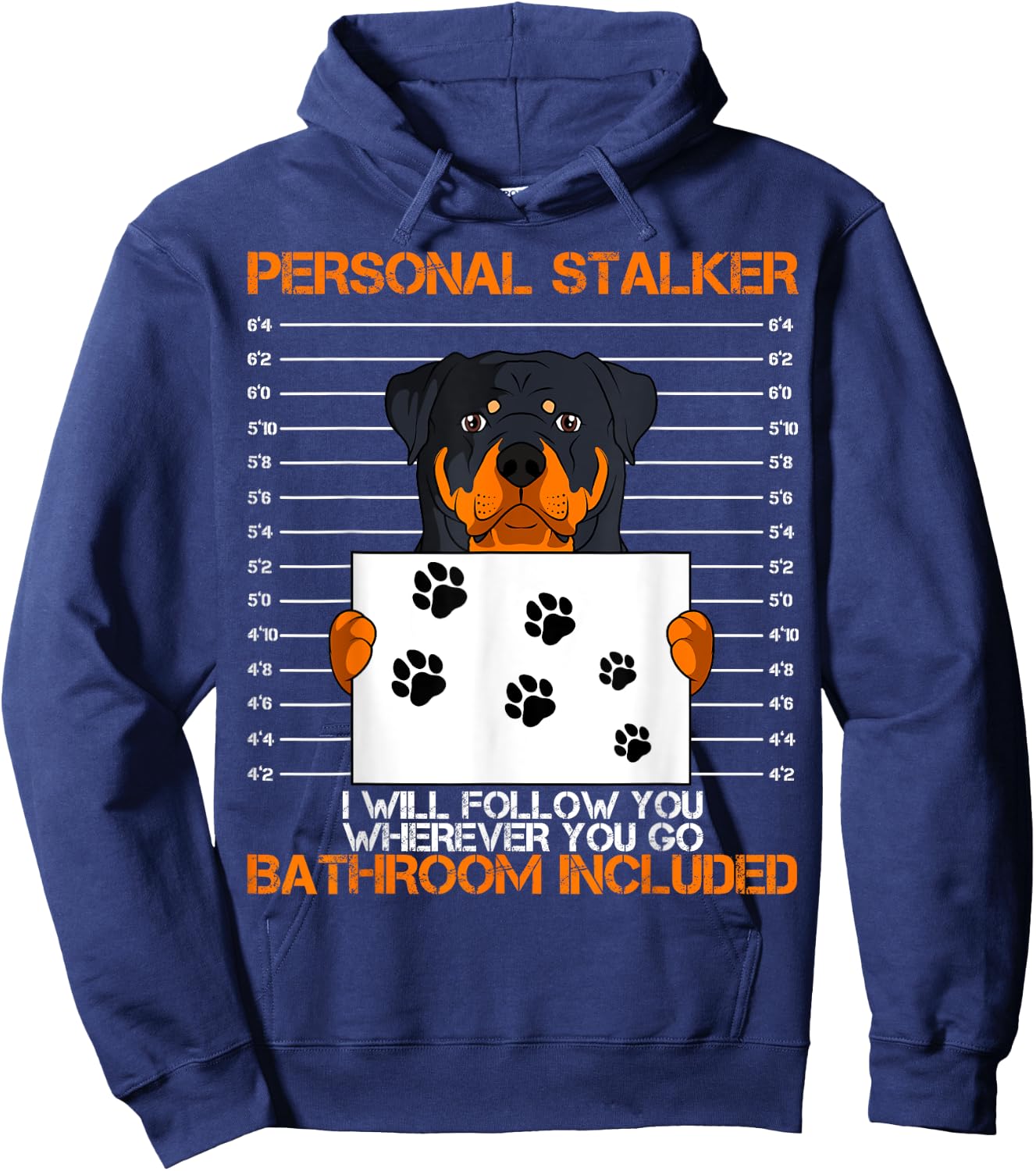 Rottweiler Personal Stalker Dog Owner Breeders Fur Parent Men Women Kids Hoodie - Hoodie | Navy