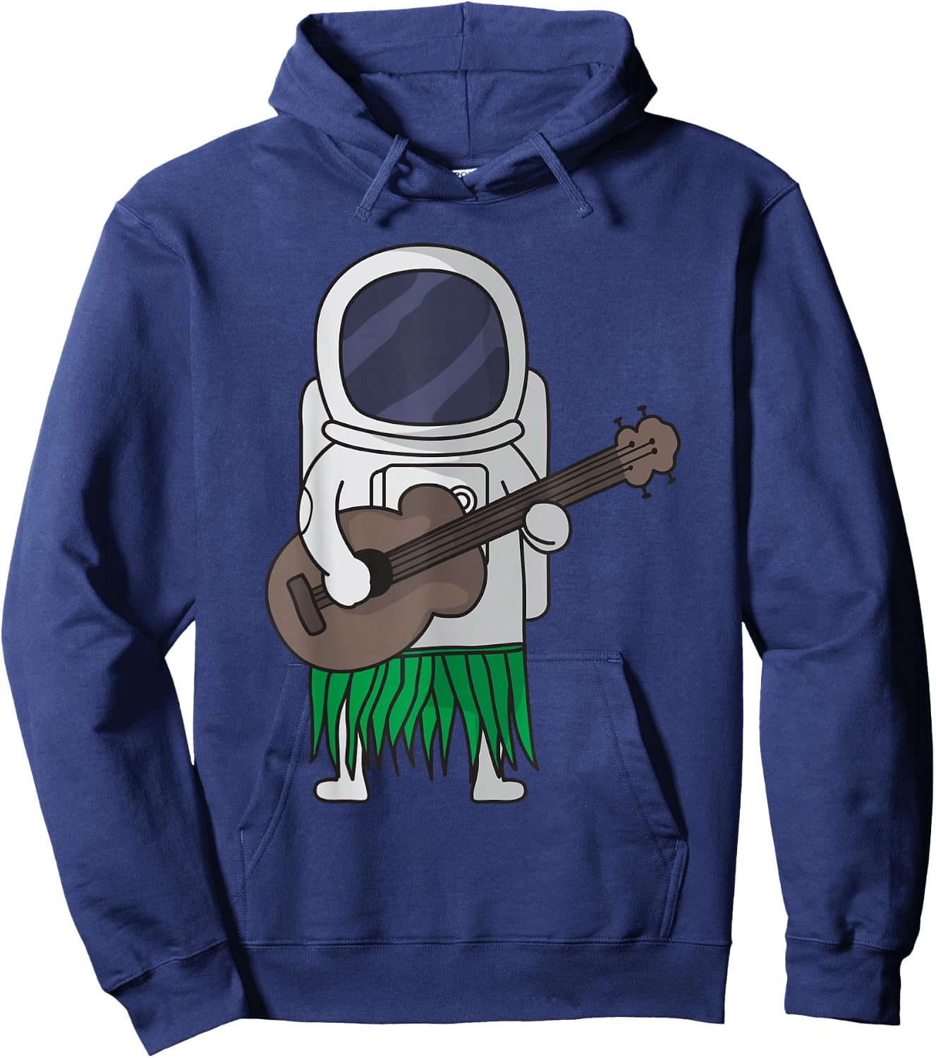 Astronaut Outer Space Ukulele Luau Cute Funny Hawaii Hoodie - Hoodie | Navy