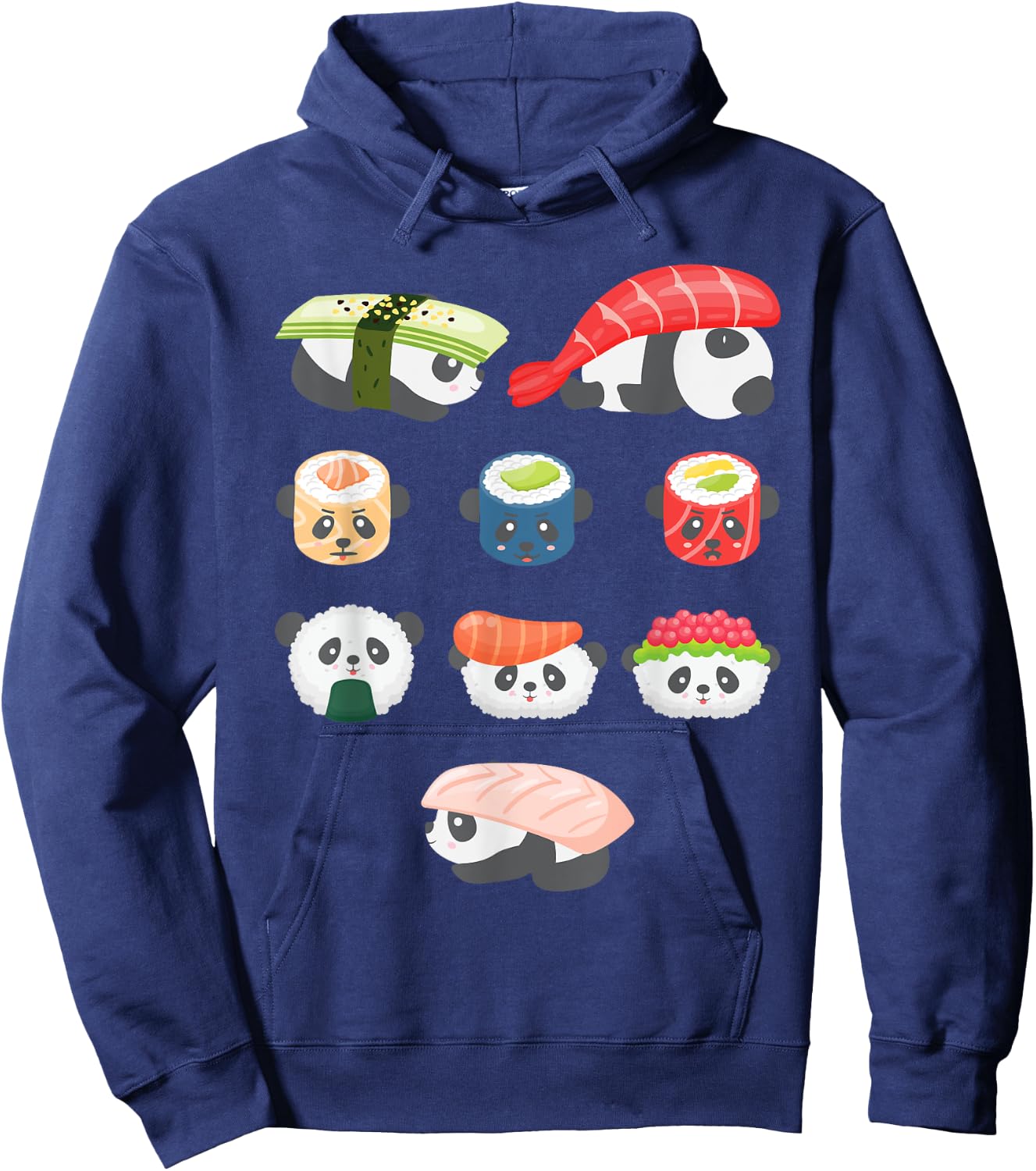 Cute Kawaii Panda Hug Sushi Lover Hoodie - Hoodie | Navy