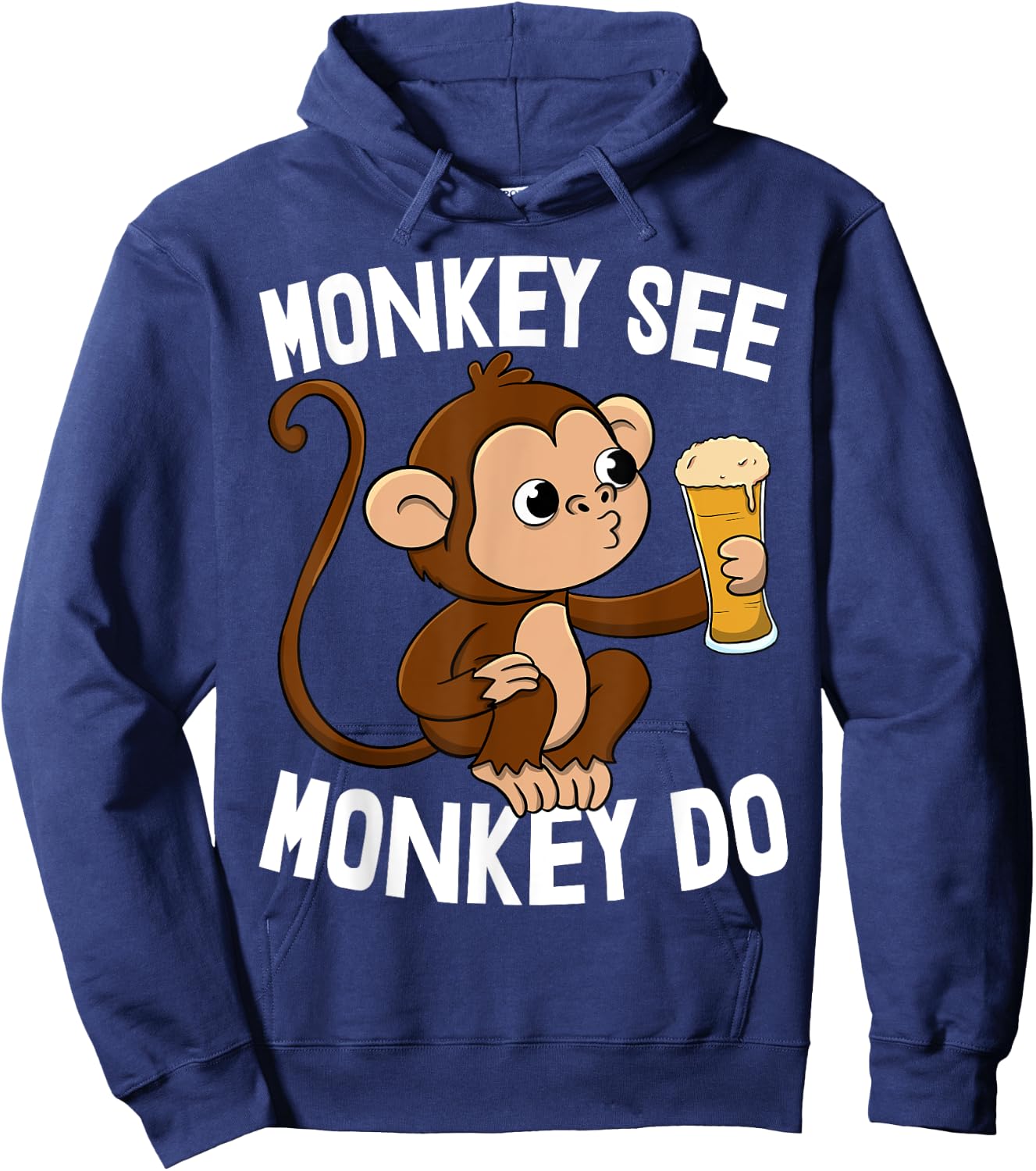 Monkey See Monkey Do Funny Toddler Monkey Drinking Hoodie - Hoodie | Navy
