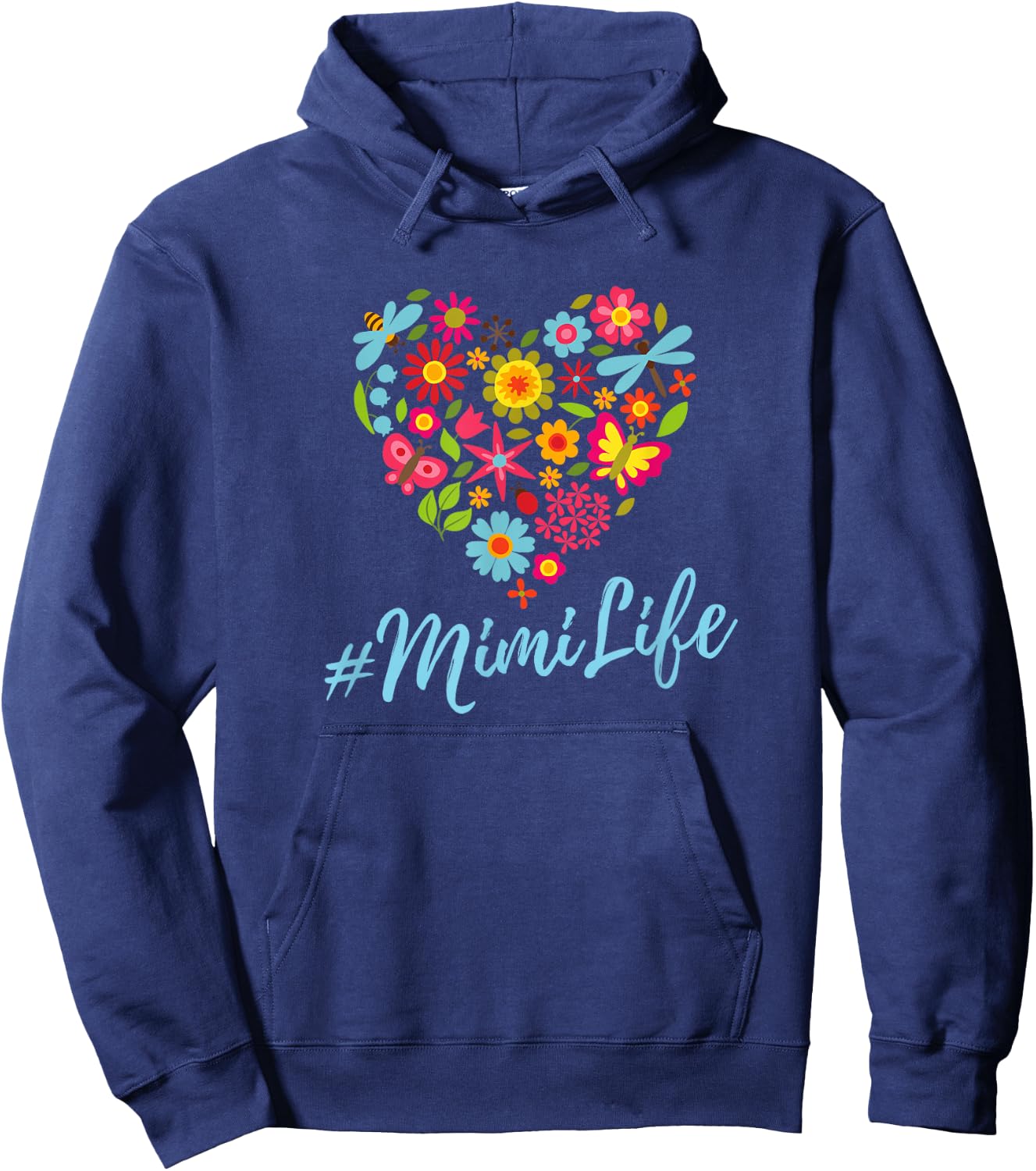 Heart of Flowers Mimi Life #mimilife Hoodie - Hoodie | Navy