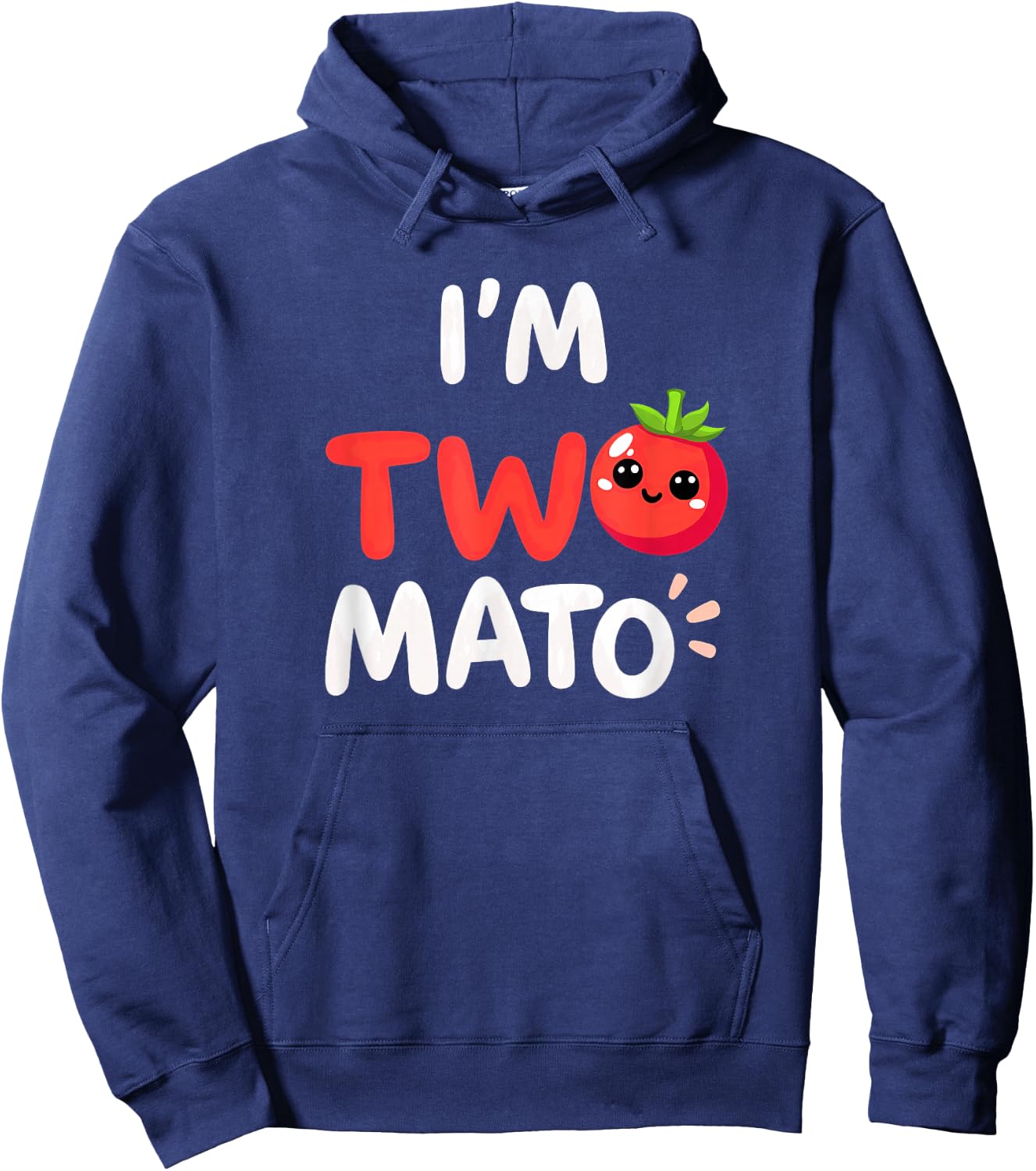Farmer Gardener I'm Two-mato 2nd Birthday Tomatoes Hoodie - Hoodie | Navy