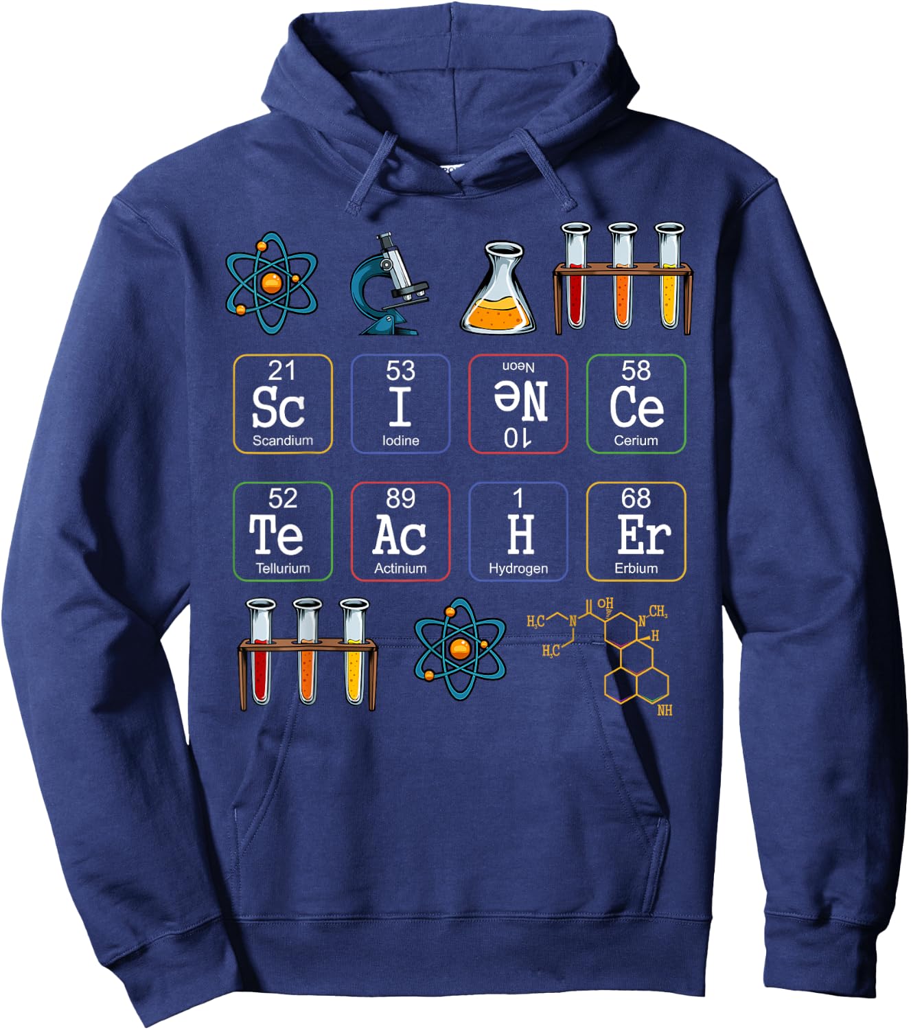 Science Teacher Periodic Table Biology Chemistry Physics Women Kids Hoodie - Hoodie | Navy
