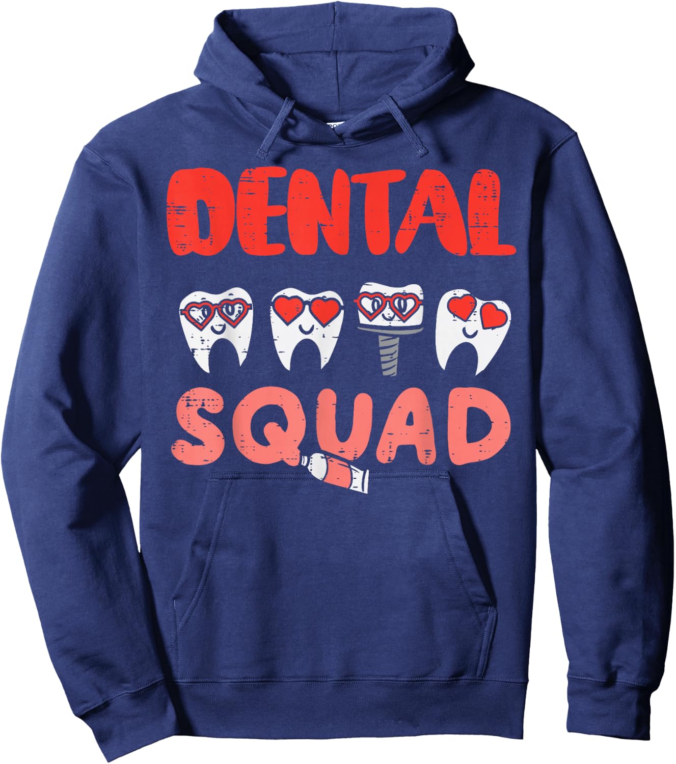 Dental Squad Teeth Dentist Valentines Day Dental Assistant Hoodie - Hoodie | Navy