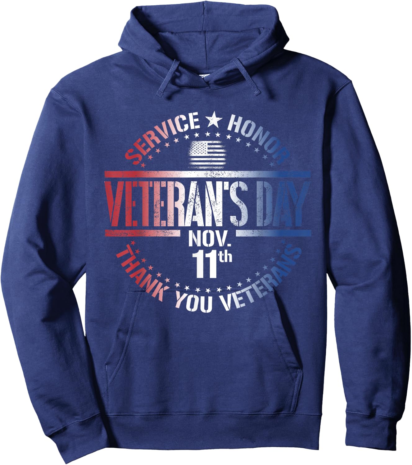 Veteran's Day November 11th Military Thank You Veterans Hoodie - Hoodie | Navy