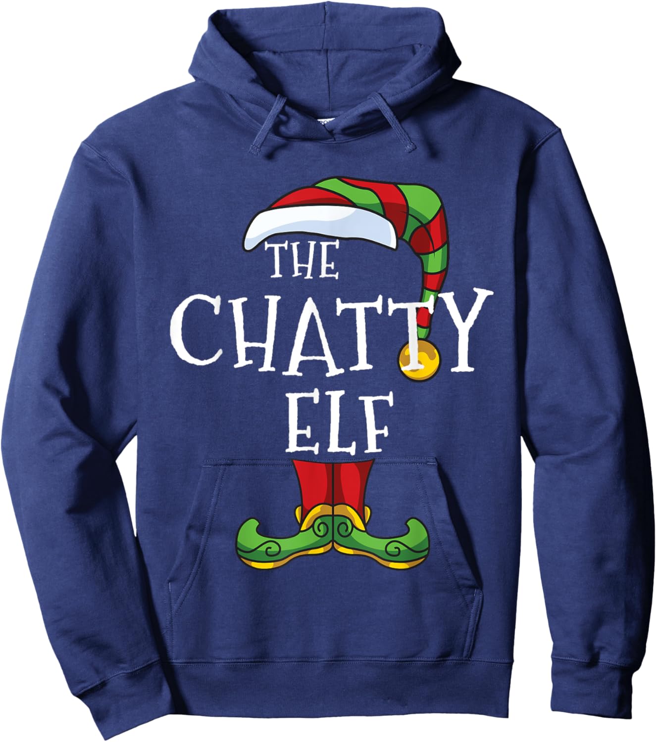 Chatty Elf Talkative Family Matching Christmas Group Funny Hoodie - Hoodie | Navy