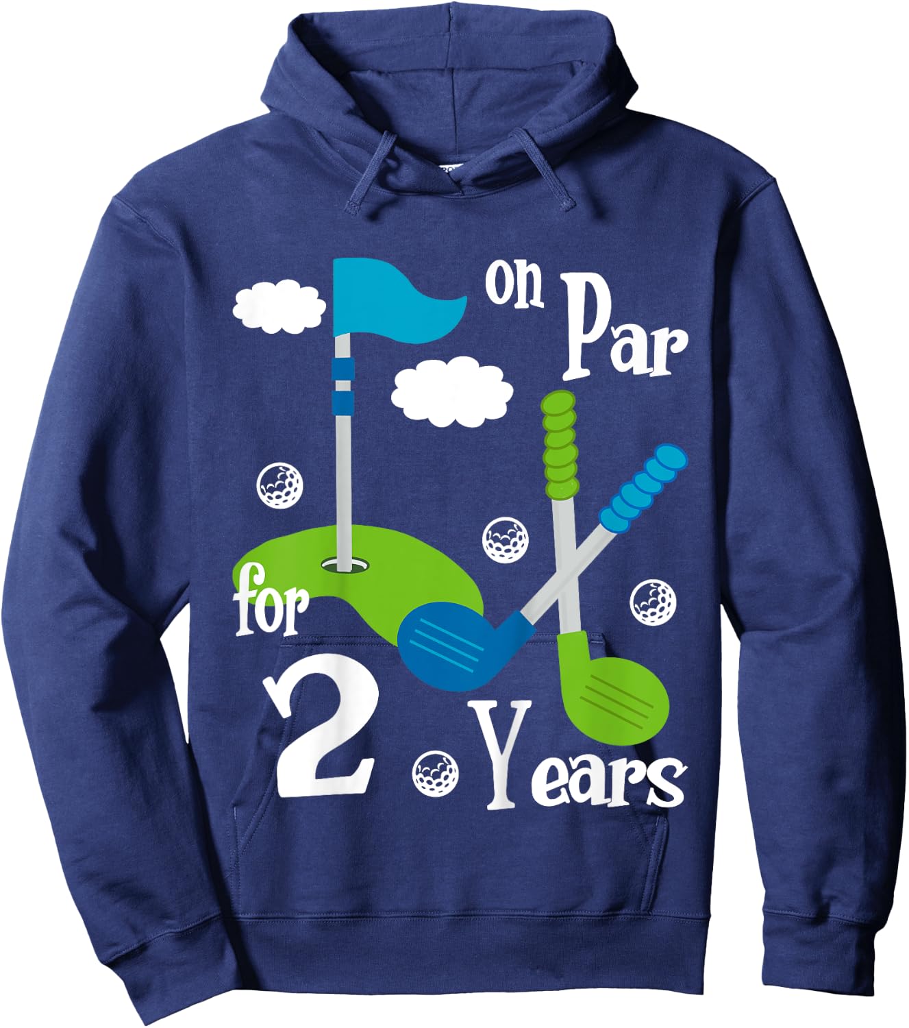 2 Year Old Golf Birthday Party Shirt Gift Boy Girl Hoodie - Hoodie | Navy