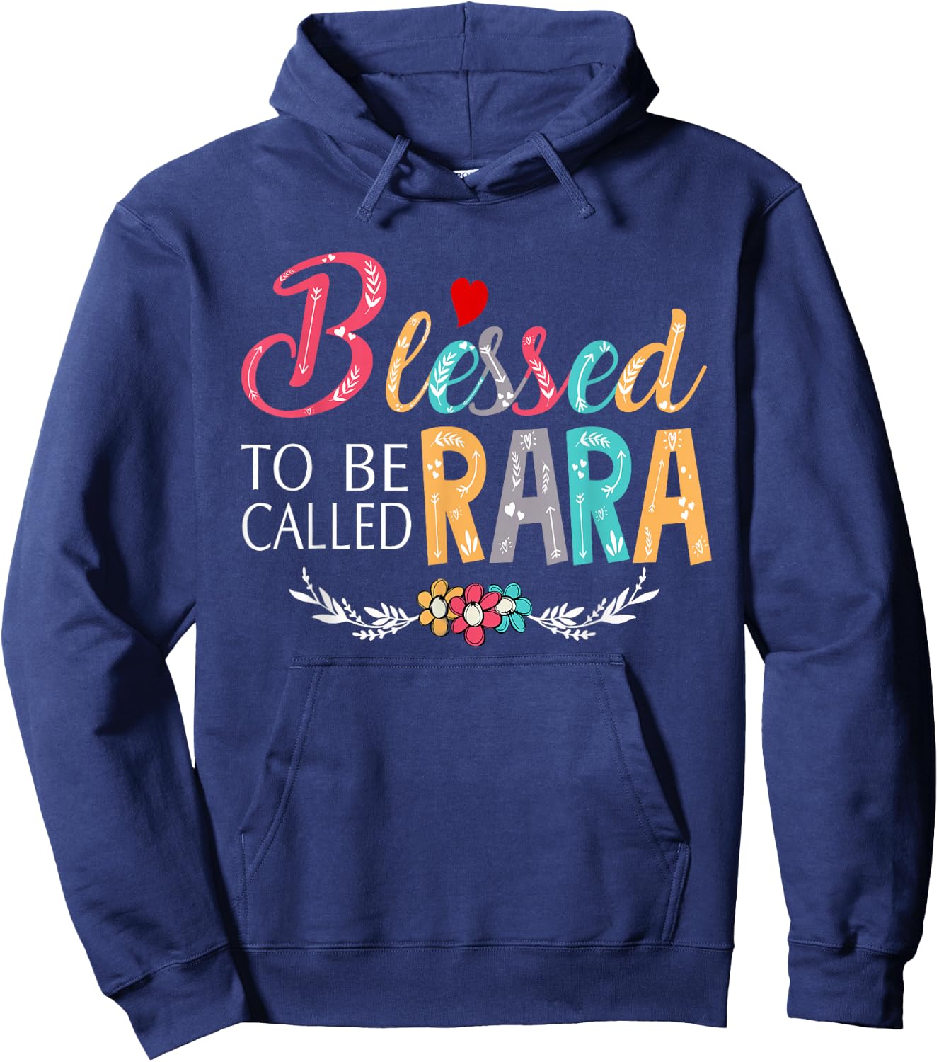 Grandma - Blessed to be called Rara Colorful art Hoodie - Hoodie | Navy