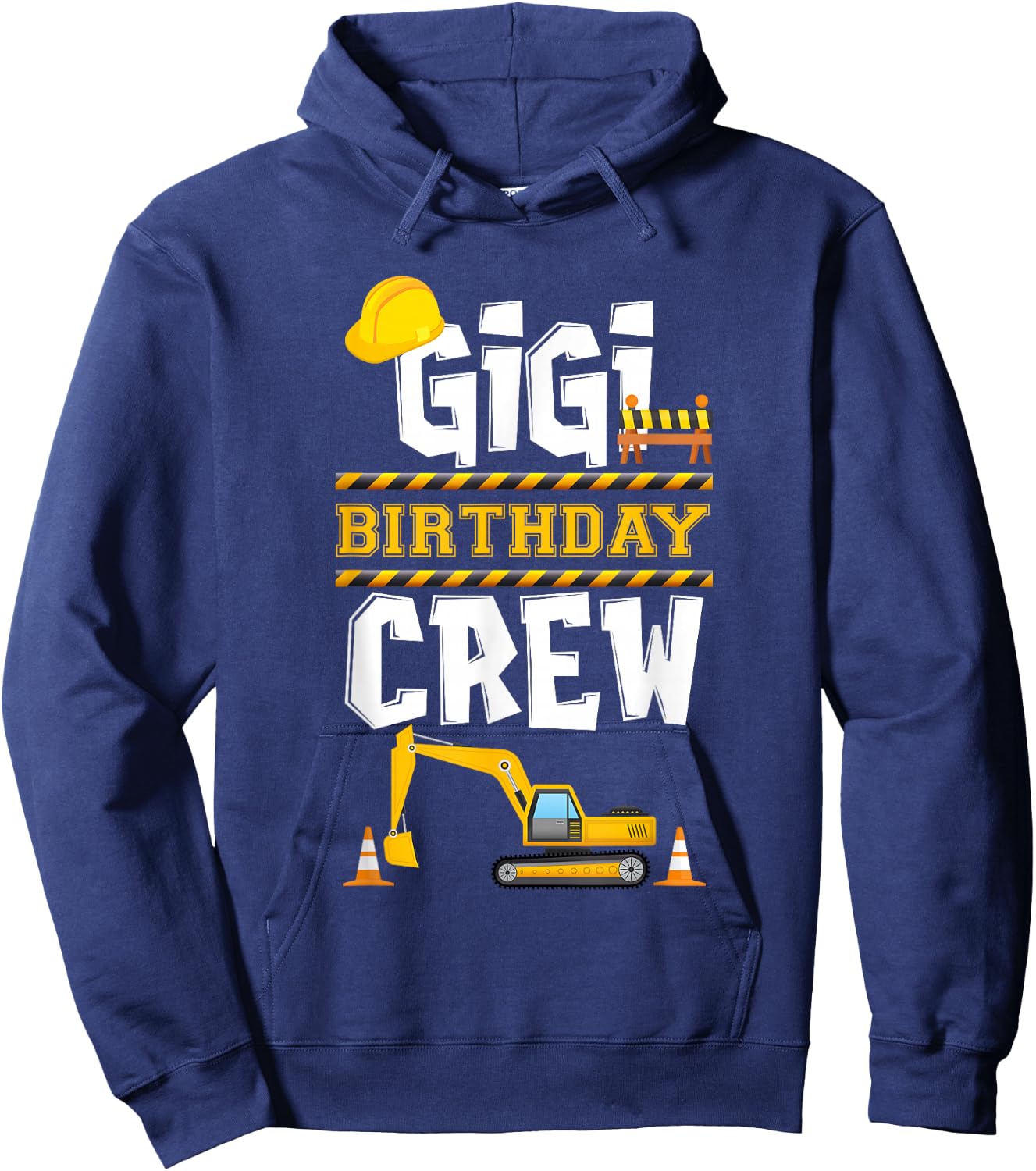 Gigi Birthday Crew Construction Tractor Birthday Party Hoodie - Hoodie | Navy