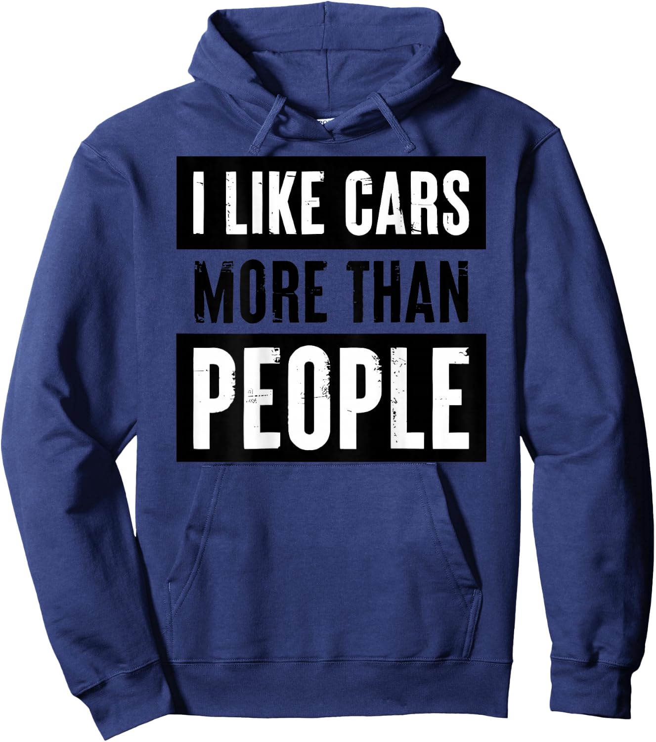 I Like Cars More Than People Hoodie - Hoodie | Navy