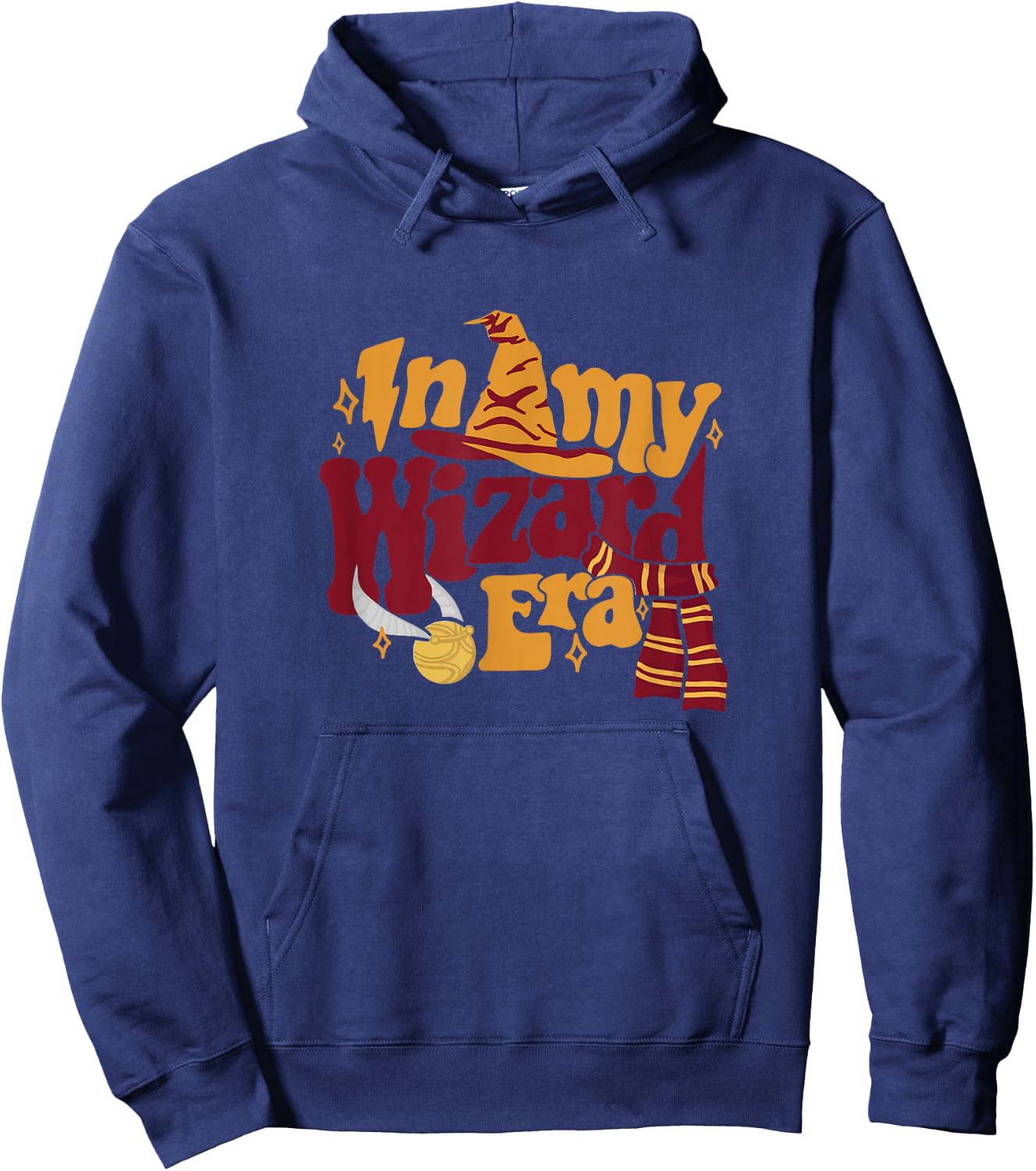 In My Wizard Era Groovy Bookish Fantasy Reader Book Lover Hoodie - Hoodie | Navy