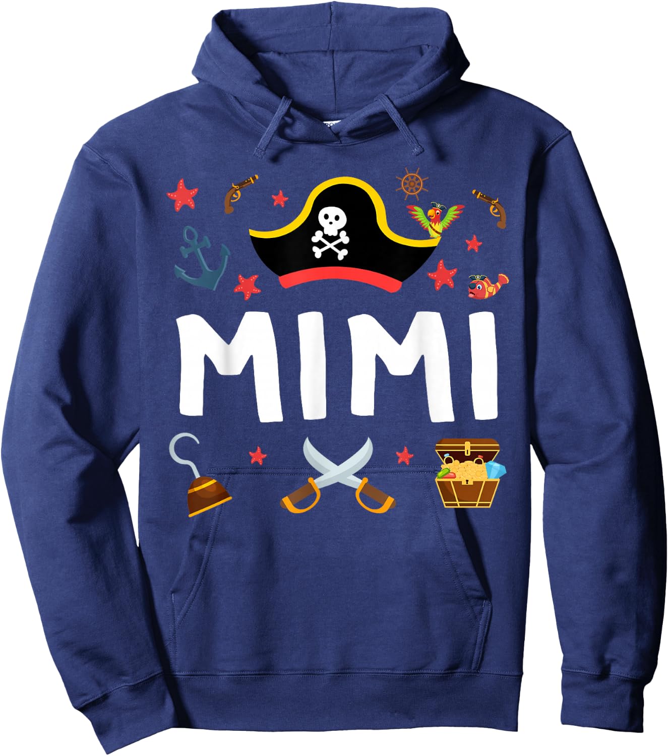 Pirate Mimi Pirate's Hat Matching Family Pirate Birthday Hoodie - Hoodie | Navy