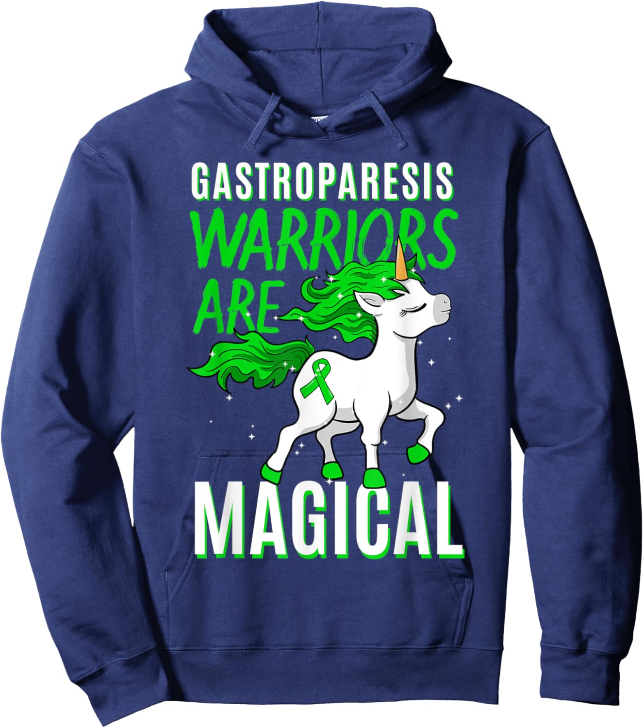 Gastroparesis Awareness Stomach Paralysis Unicorn Lover Gift Hoodie - Hoodie | Navy