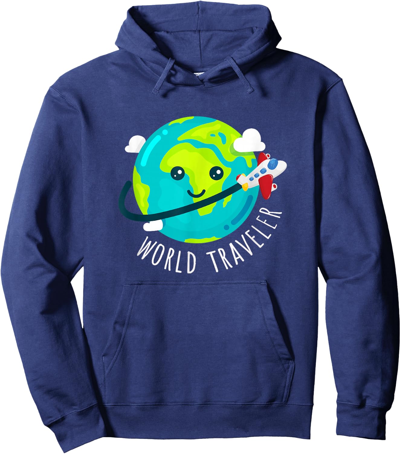Cute Globe World Traveler Hoodie - Hoodie | Navy