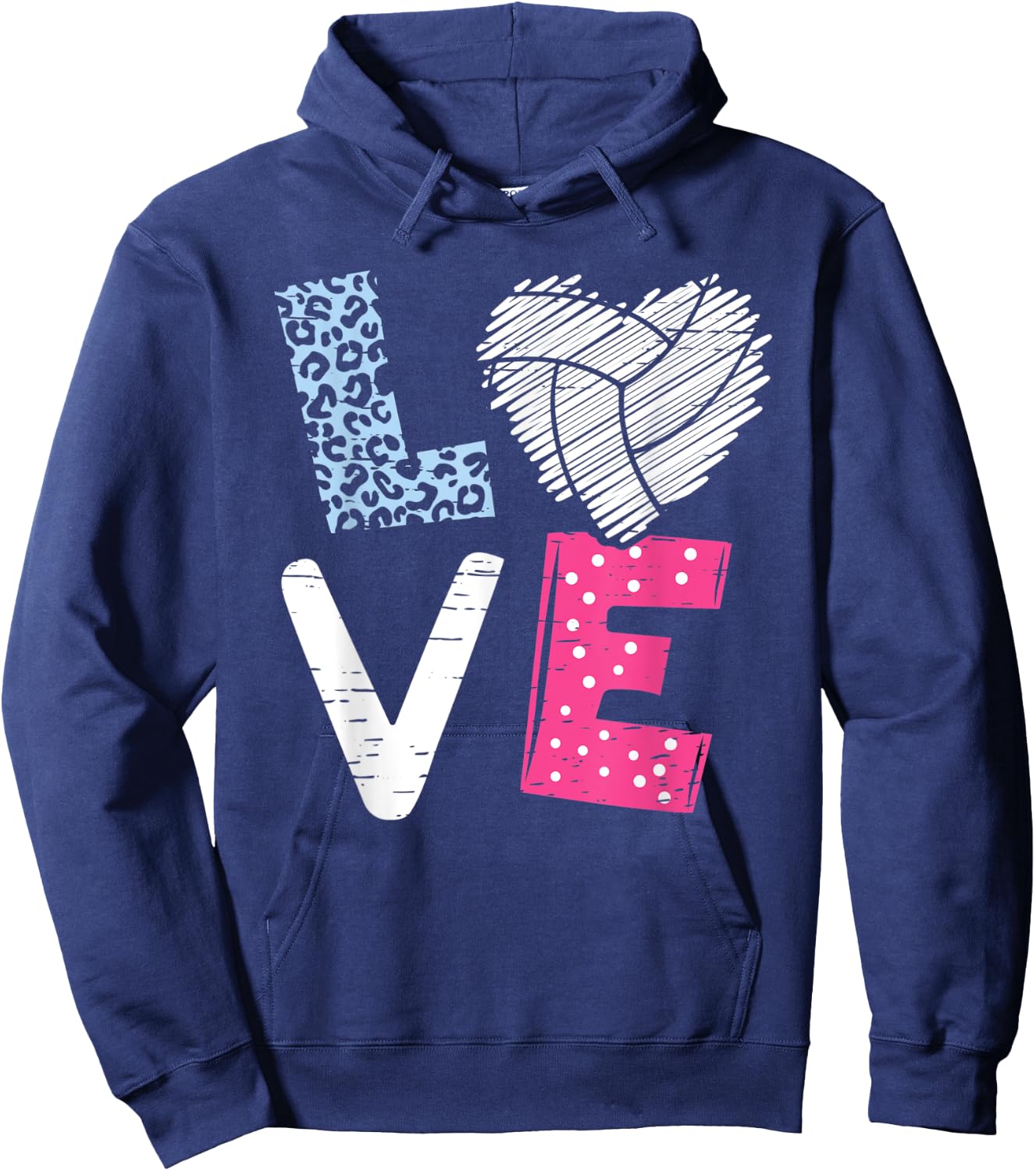 Love Volleyball Coach Player Teen Girls Women Kids Hoodie - Hoodie | Navy