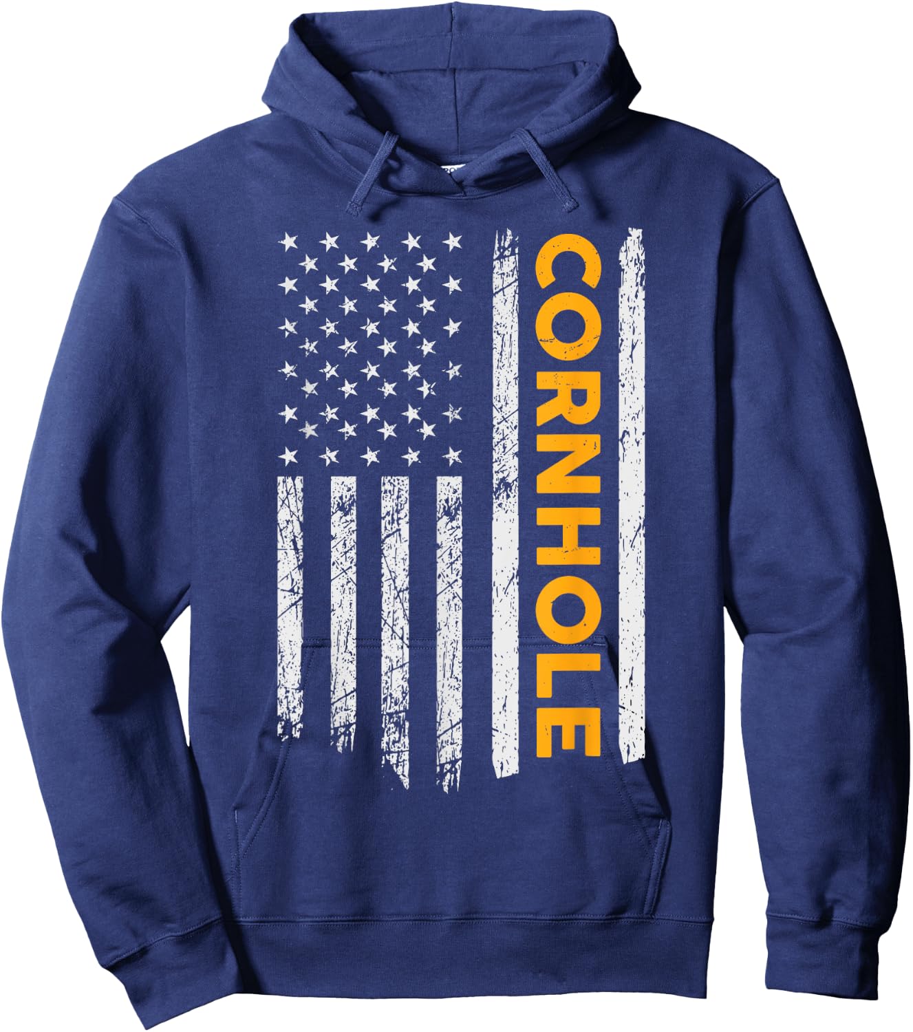 Cornhole US Flag Cornhole Game Lovers Gift Men women Hoodie - Hoodie | Navy