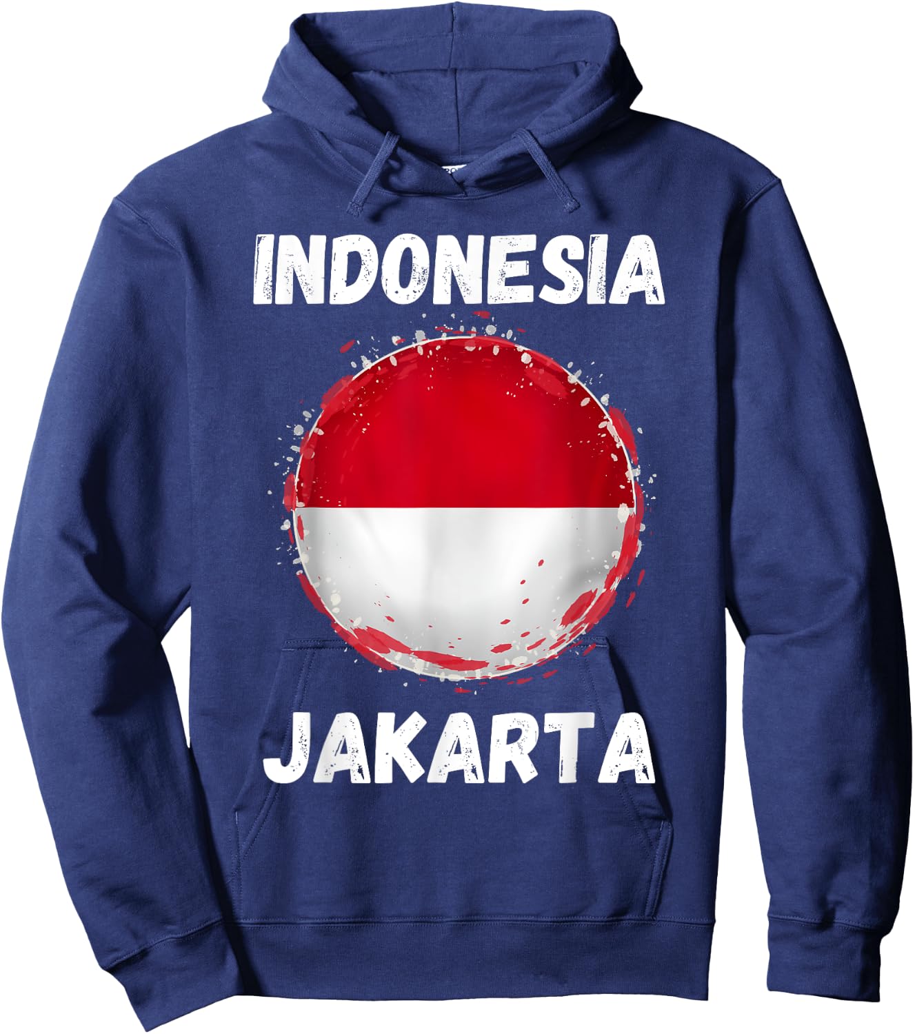 Jakarta Indonesia Vintage Indonesian Flag Souvenirs Hoodie - Hoodie | Navy