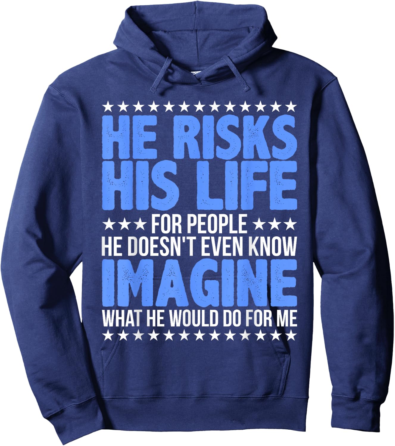 He Risks His Life Police Girlfriend Wife Cop Hoodie - Hoodie | Navy